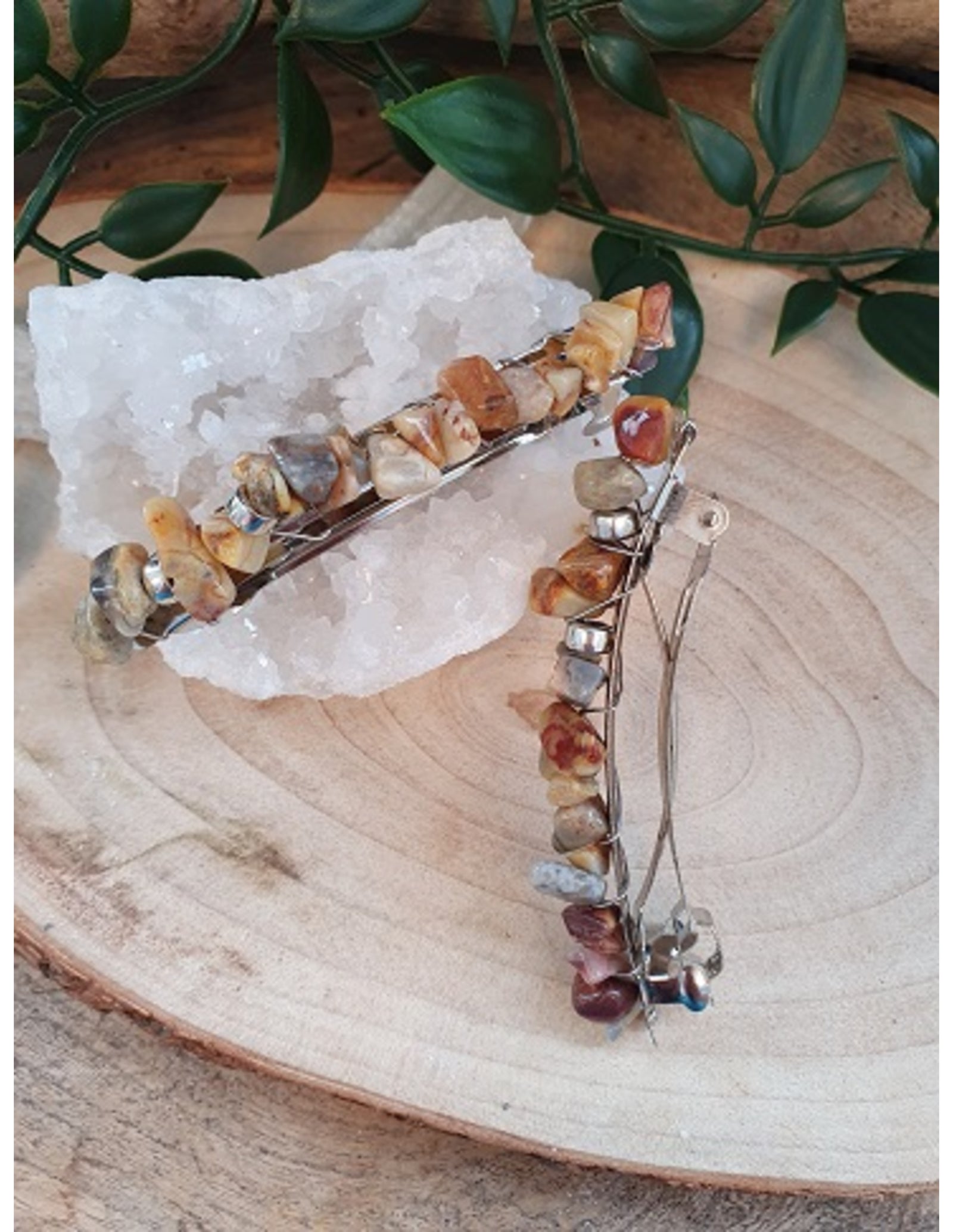 Agaat crazy lace haarclip