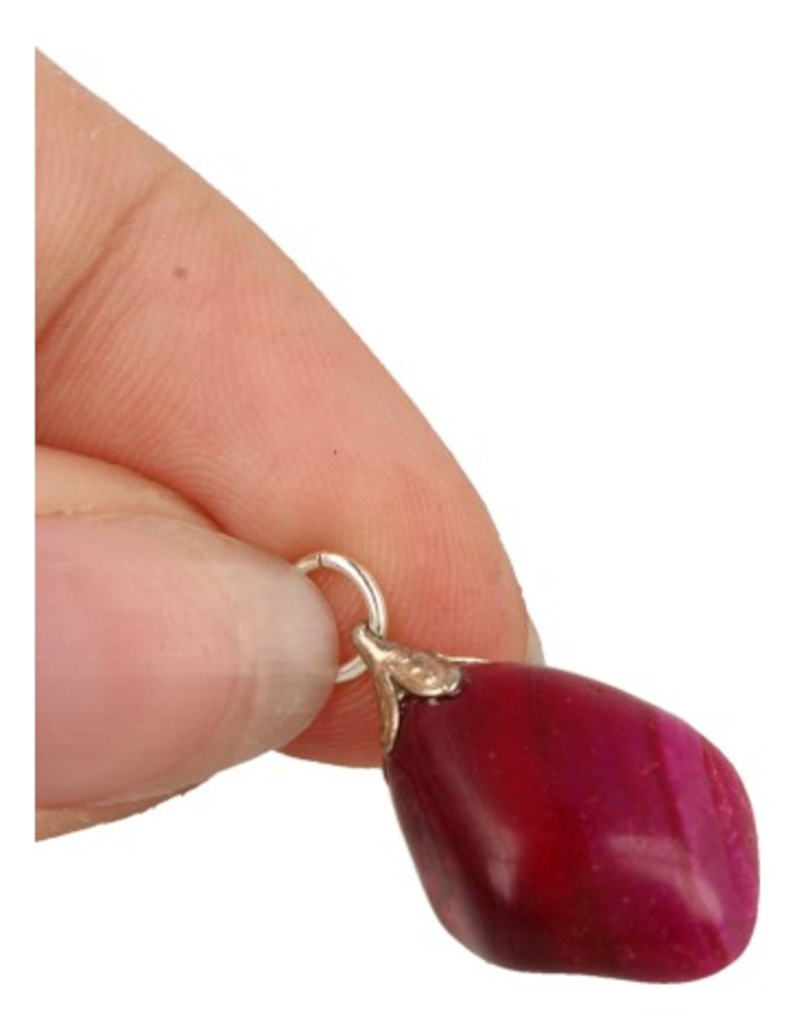 Agaat (gekleurd) roze edelsteen hanger