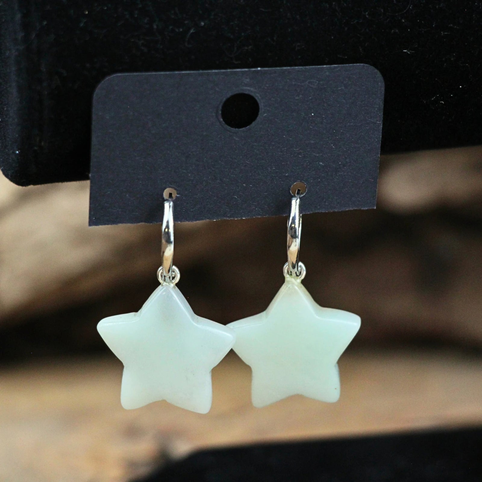Amazoniet ster oorbellen - fashion jewelry
