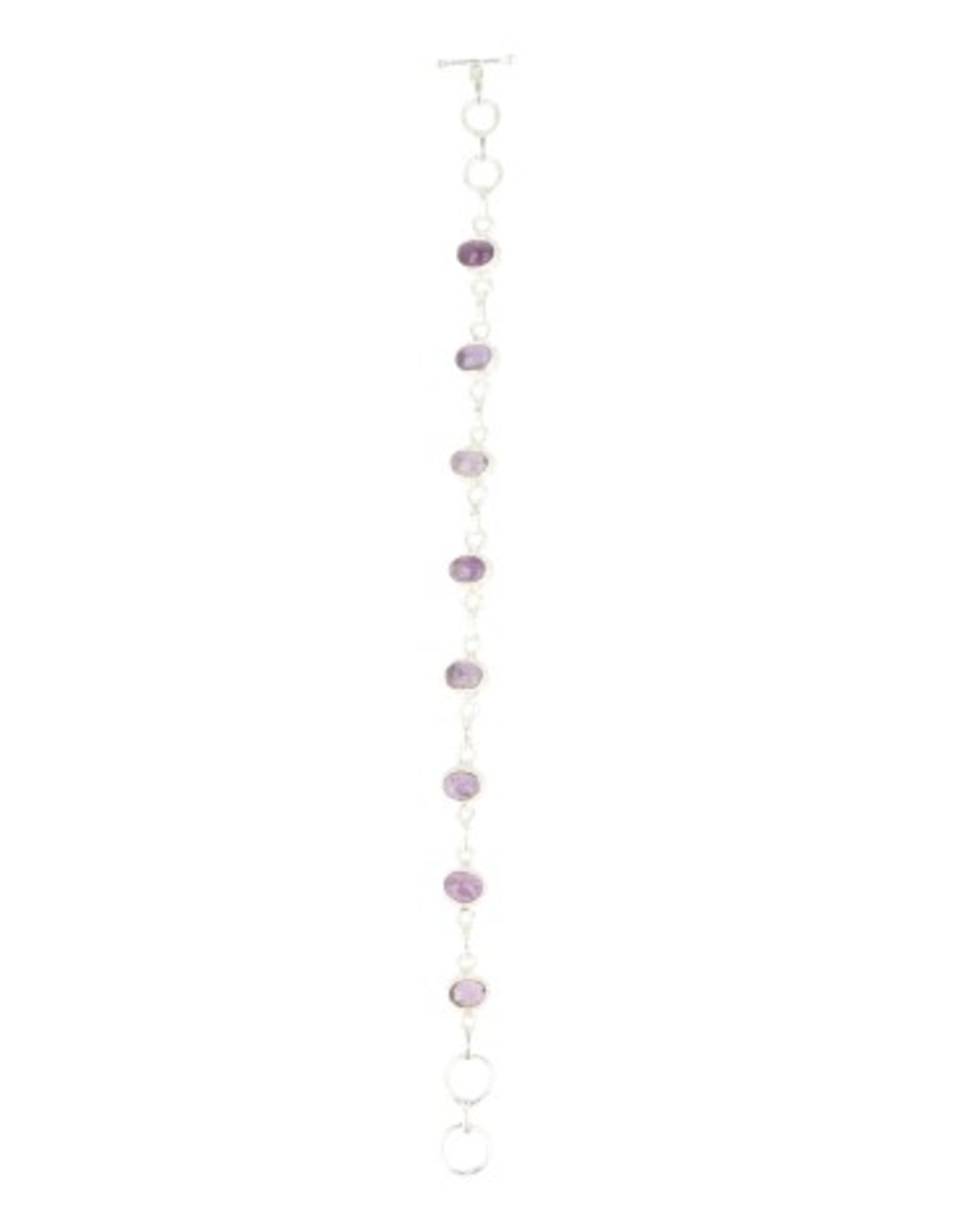 Amethist armband zilver ovaal