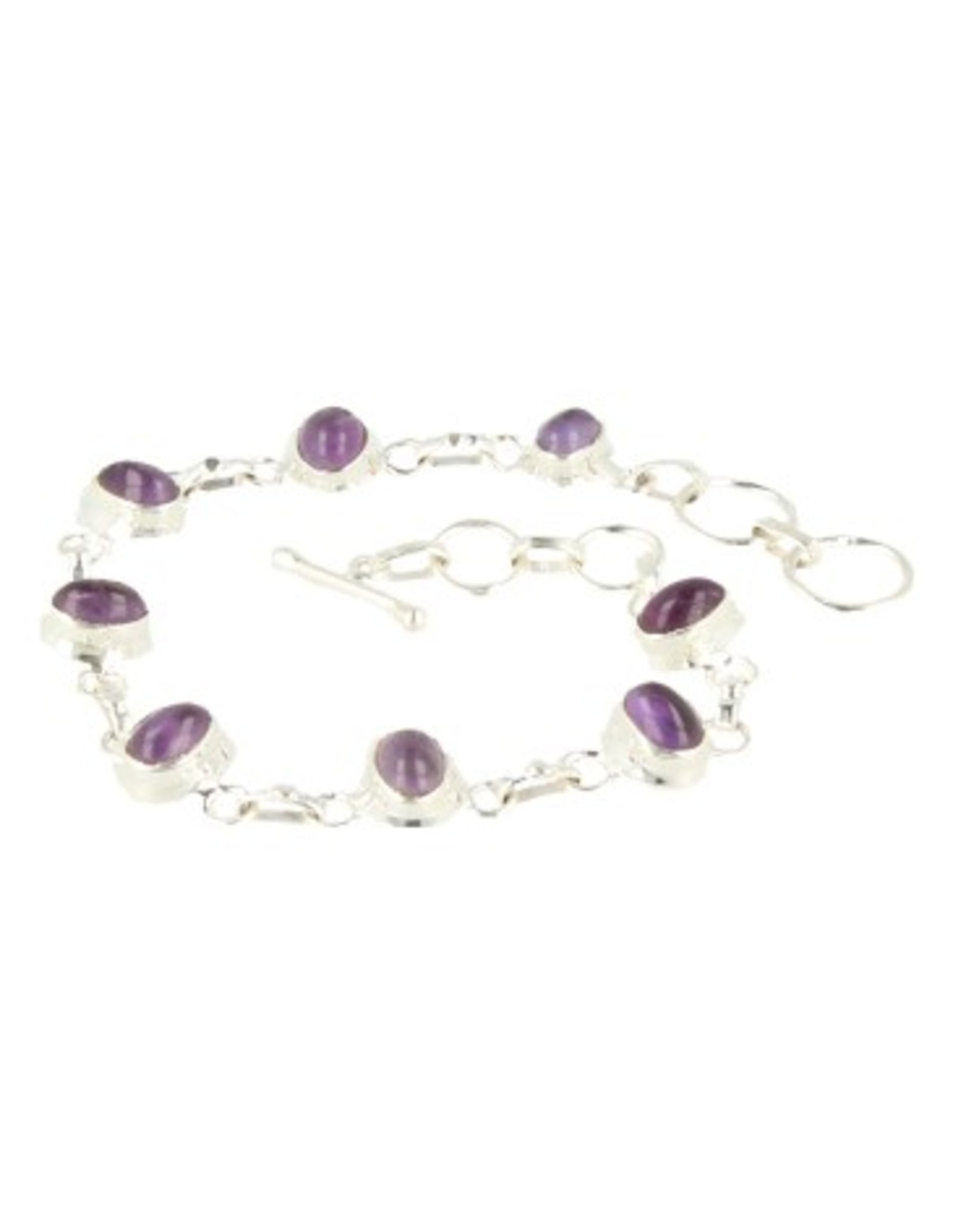 Amethist armband zilver ovaal