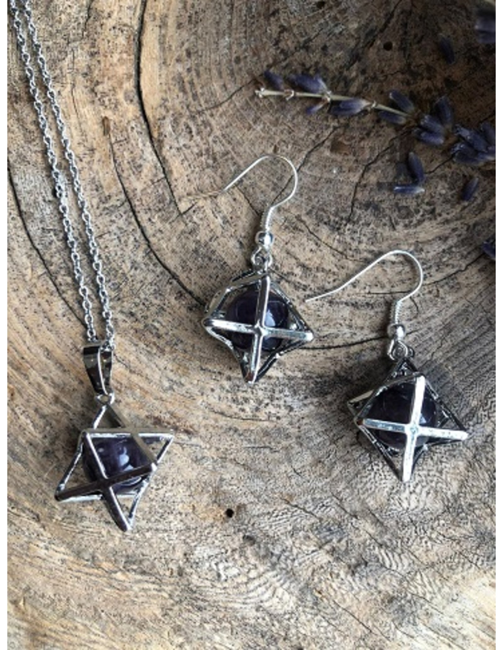 Amethist merkabah sieraden set