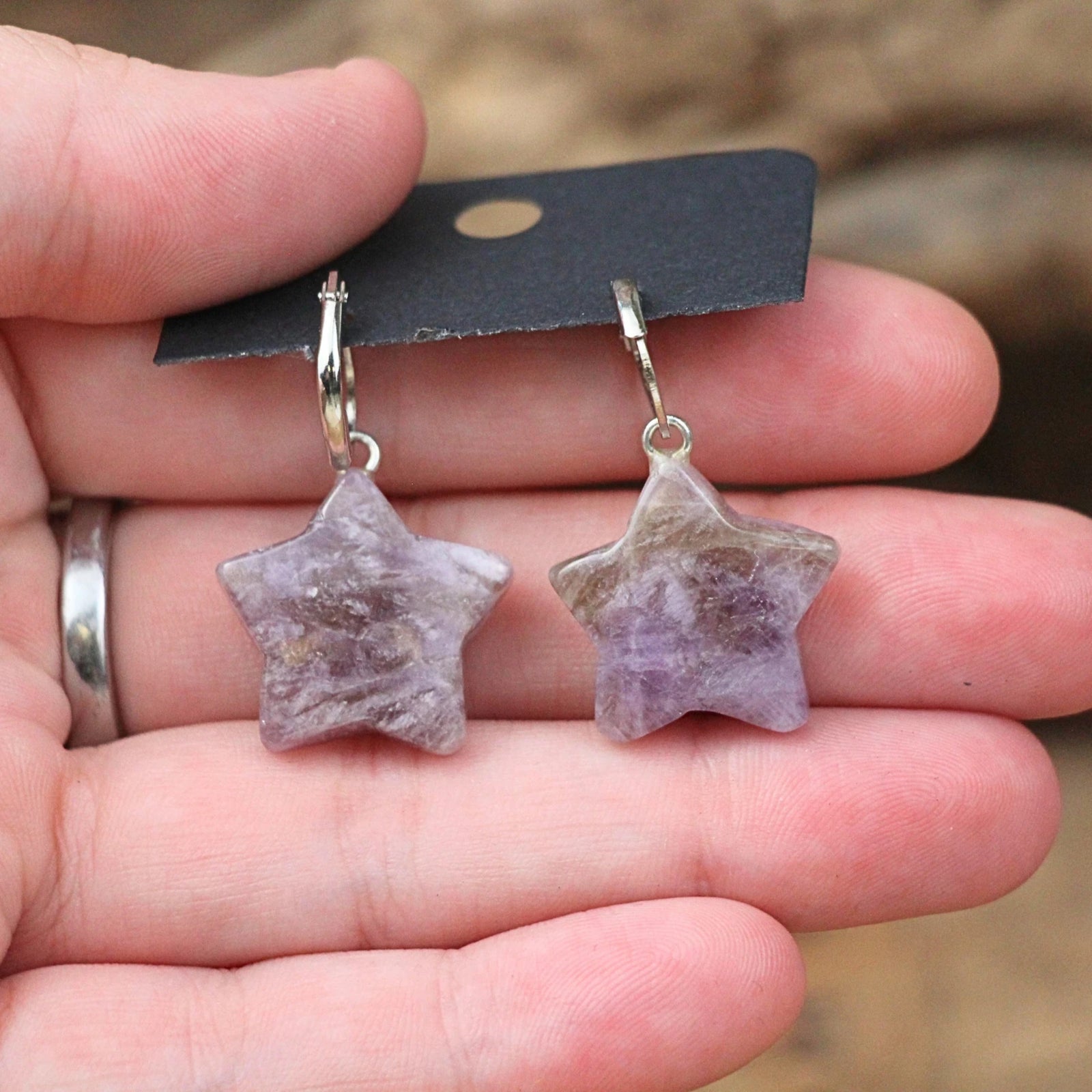 Amethist ster oorbellen - fashion jewelry