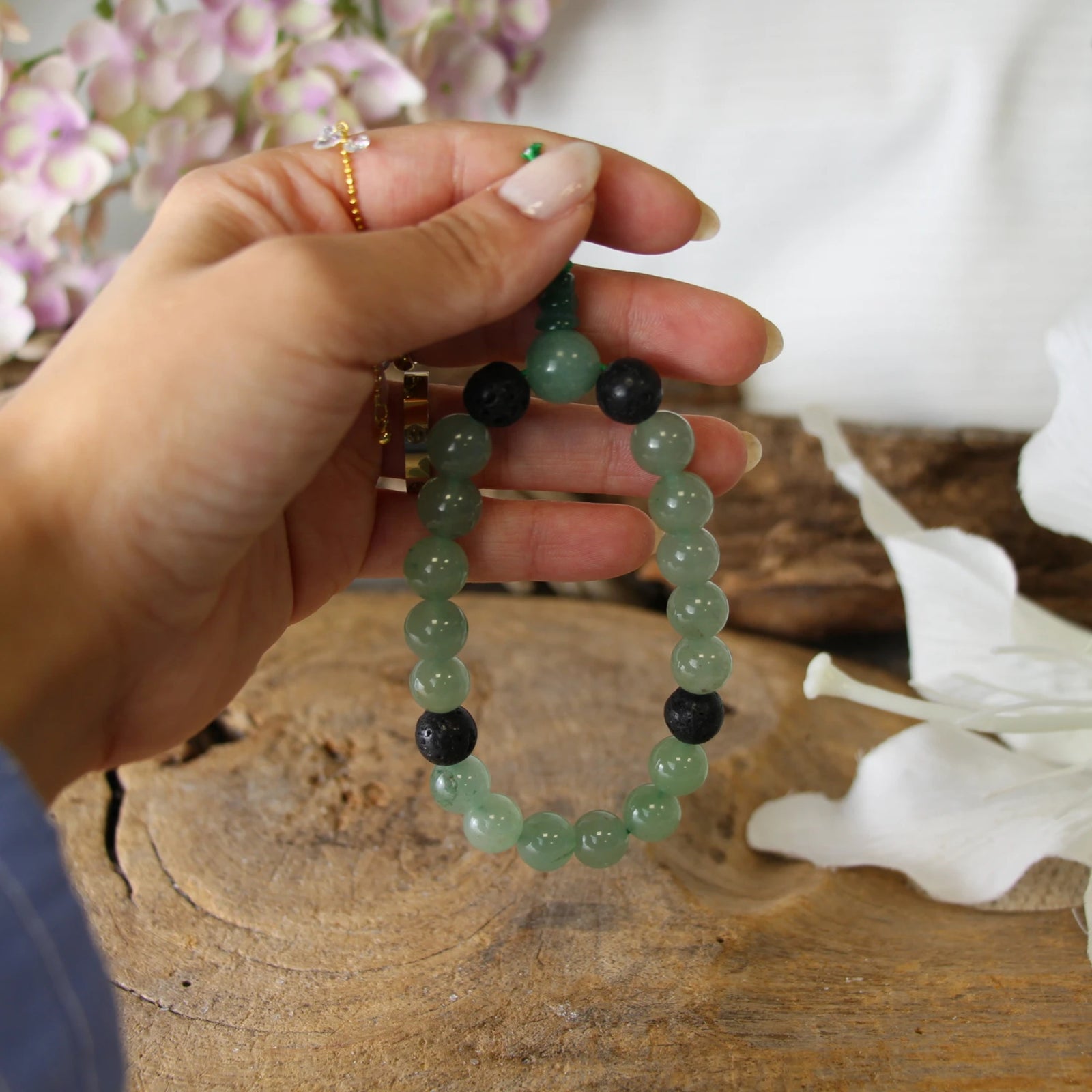 Aventurijn groen powerbead mannen - extra lange armband