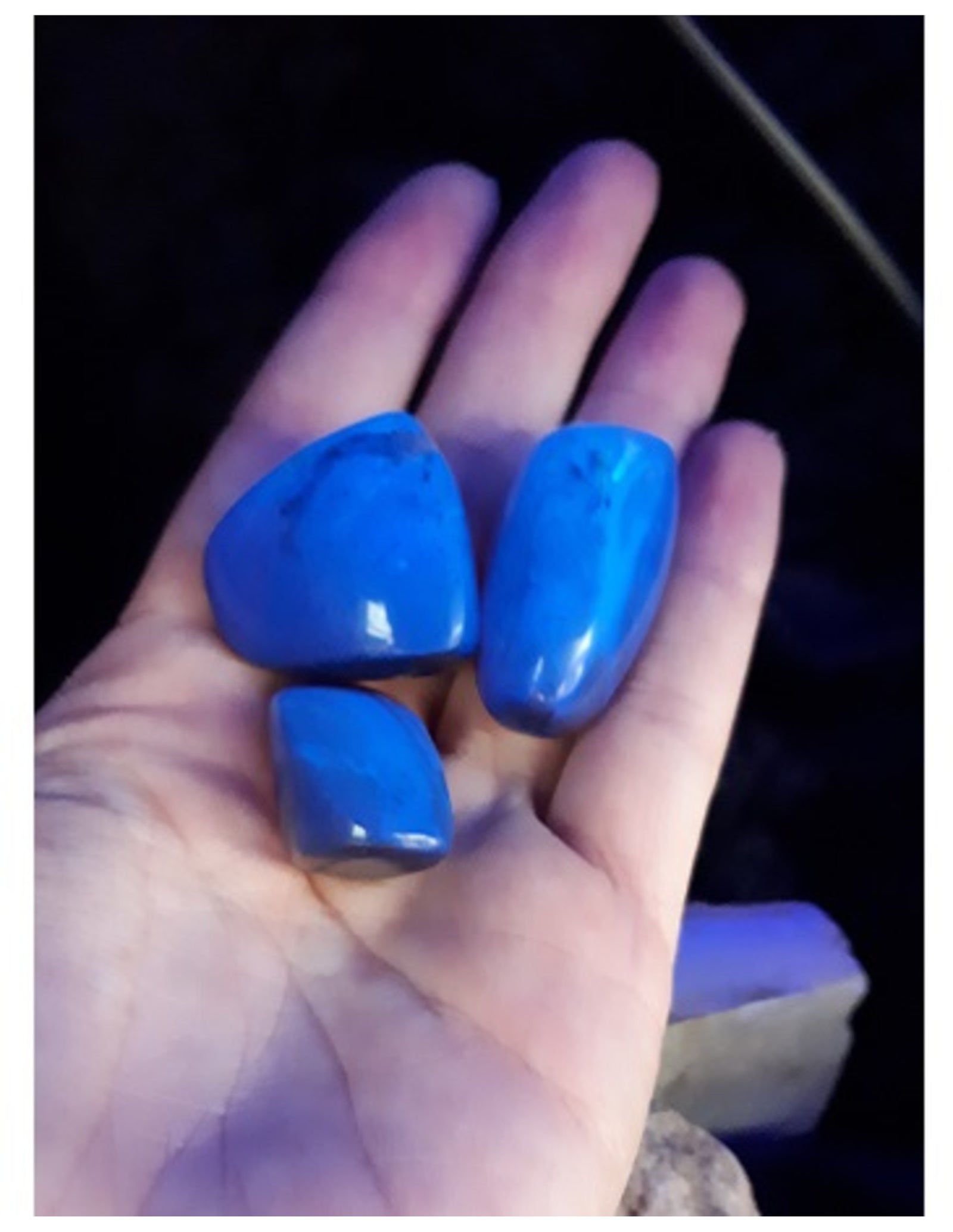 Barnsteen blauw trommelstenen 25 gr. (mt3)
