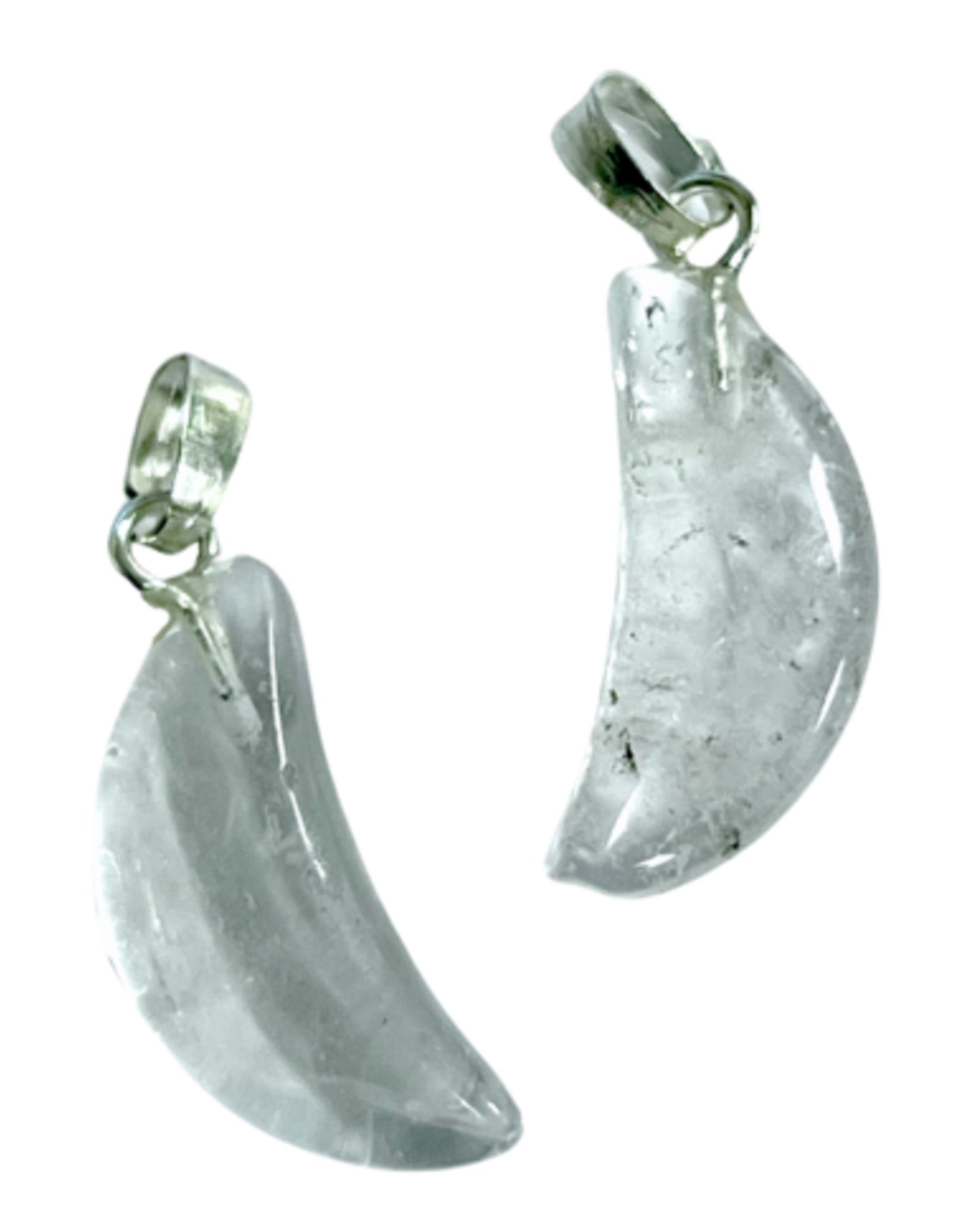 Bergkristal edelsteen maanhanger 20 mm