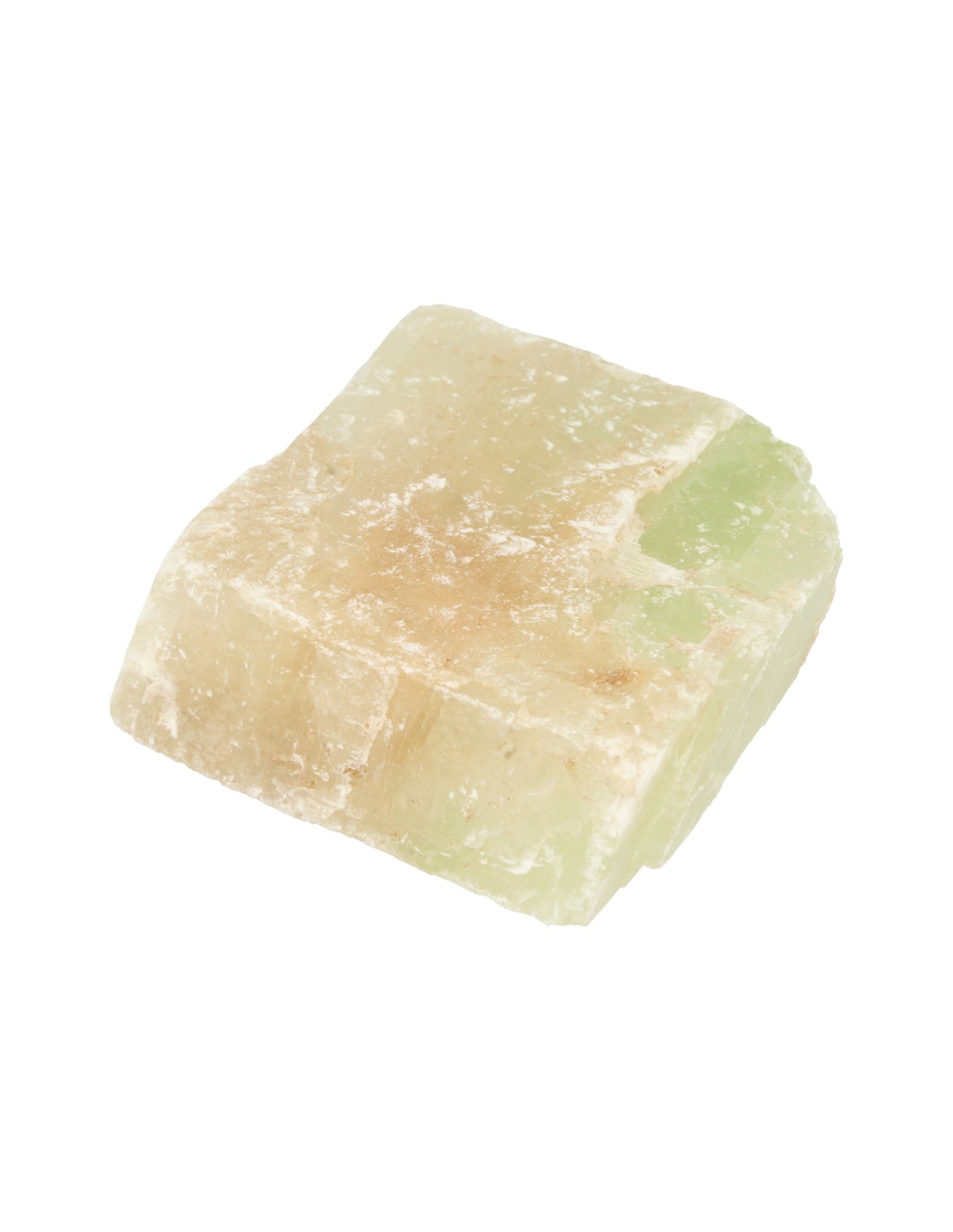 Calciet groen dubbelspaat ruw stuk 100-200 gram
