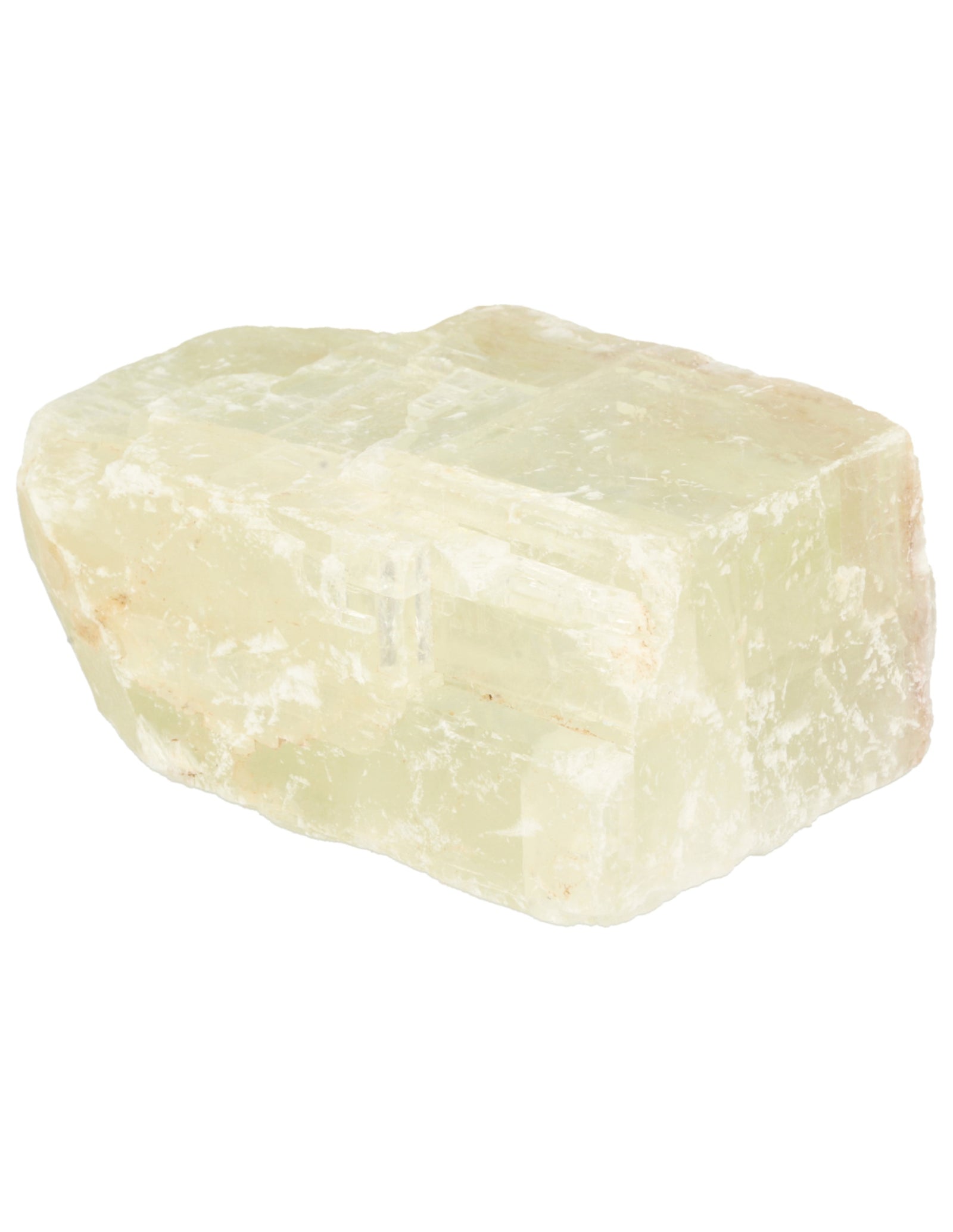 Calciet groen dubbelspaat ruw stuk 300-400 gram