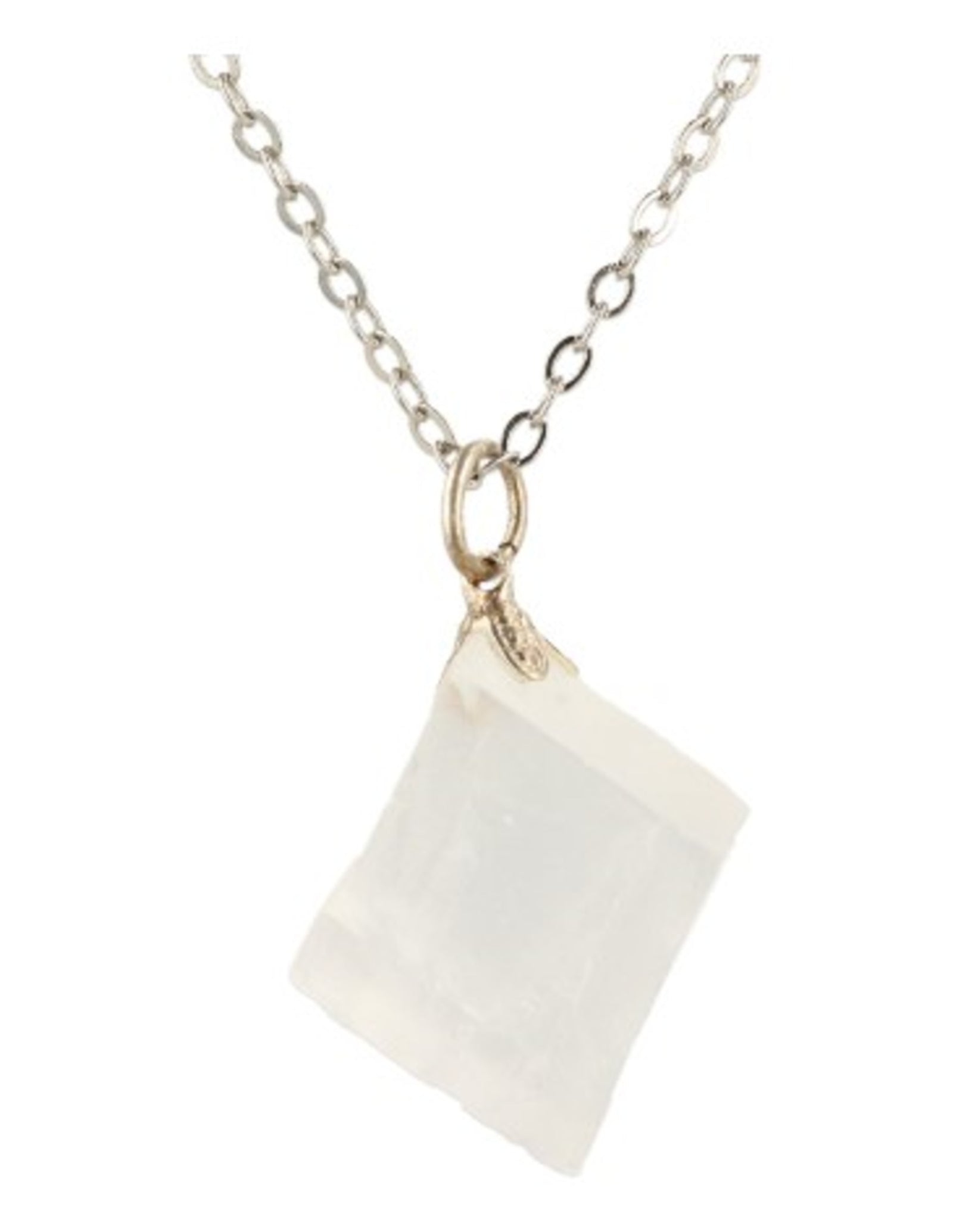 Calciet wit ruw edelsteen hanger
