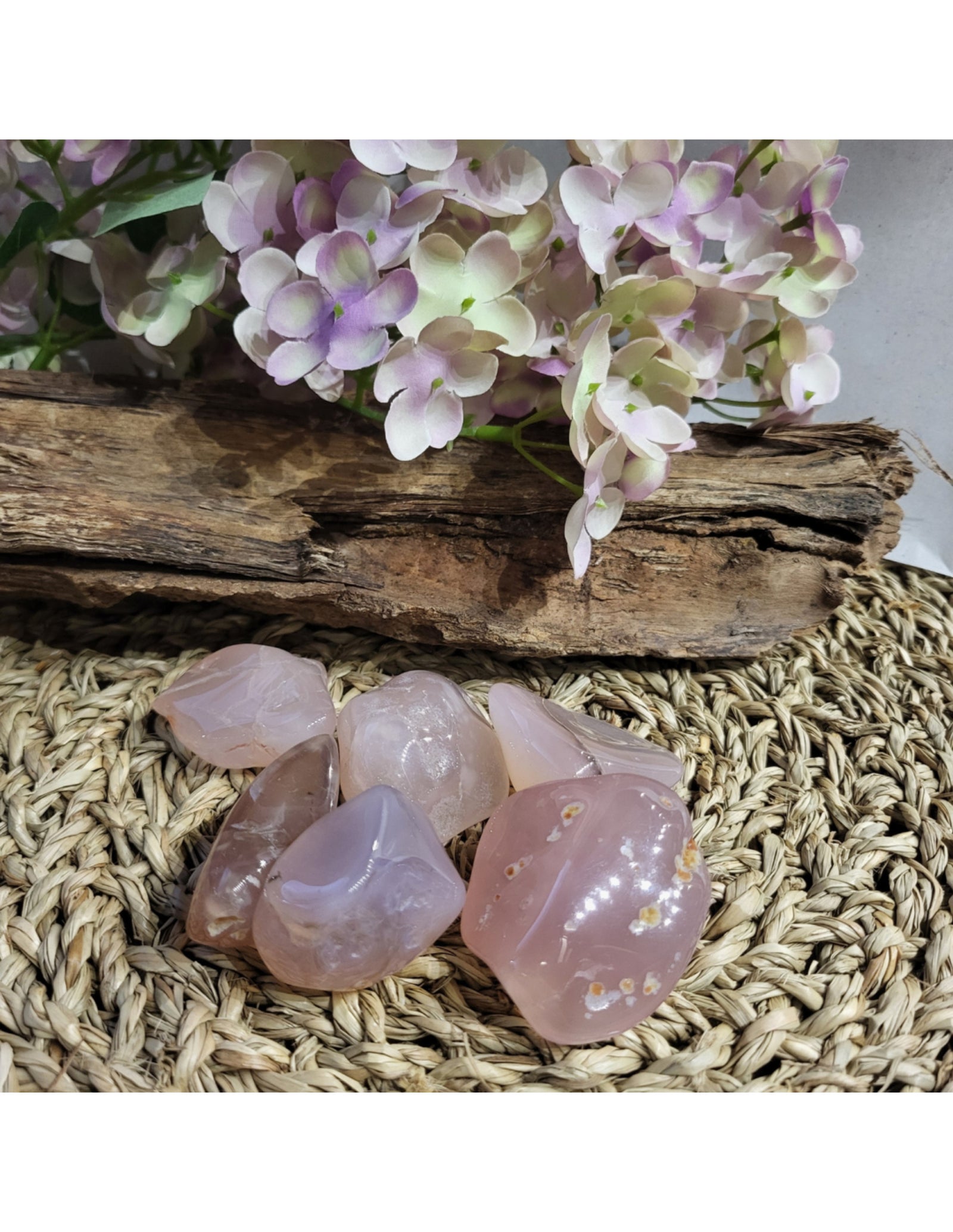 Chalcedoon roze trommelstenen 250 gr. (mt3)