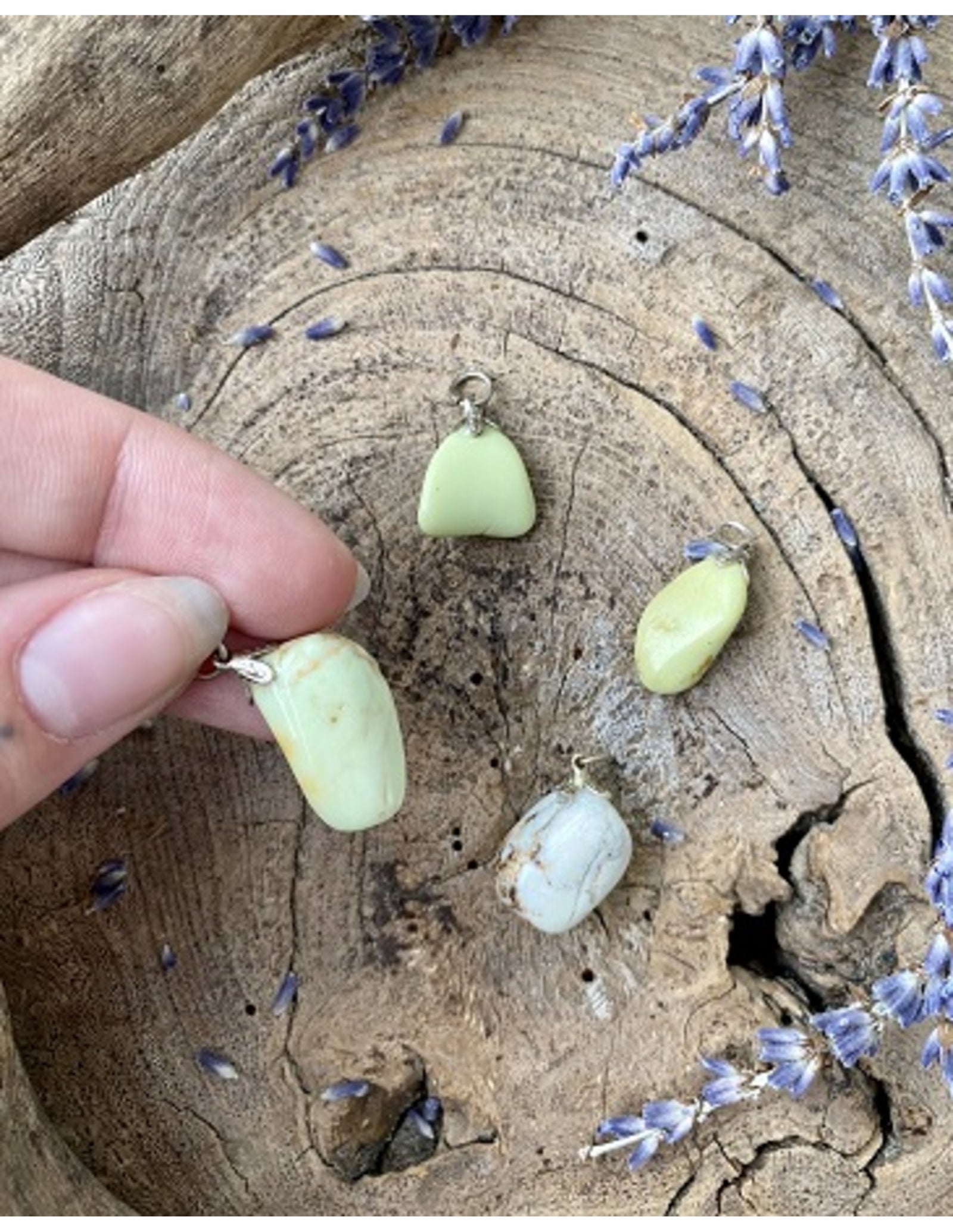 Chrysopraas citroen edelsteen hanger (Gaspeiet)