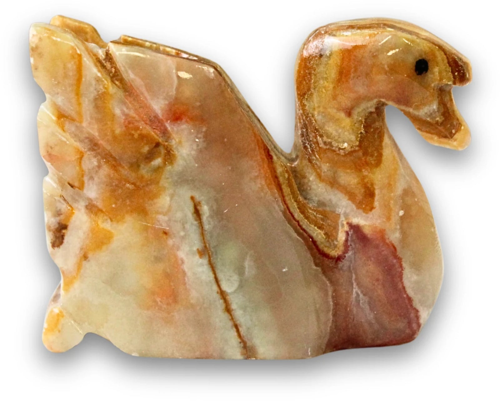 Dierfiguur Zwaan Aragoniet (Onyxmarmer)