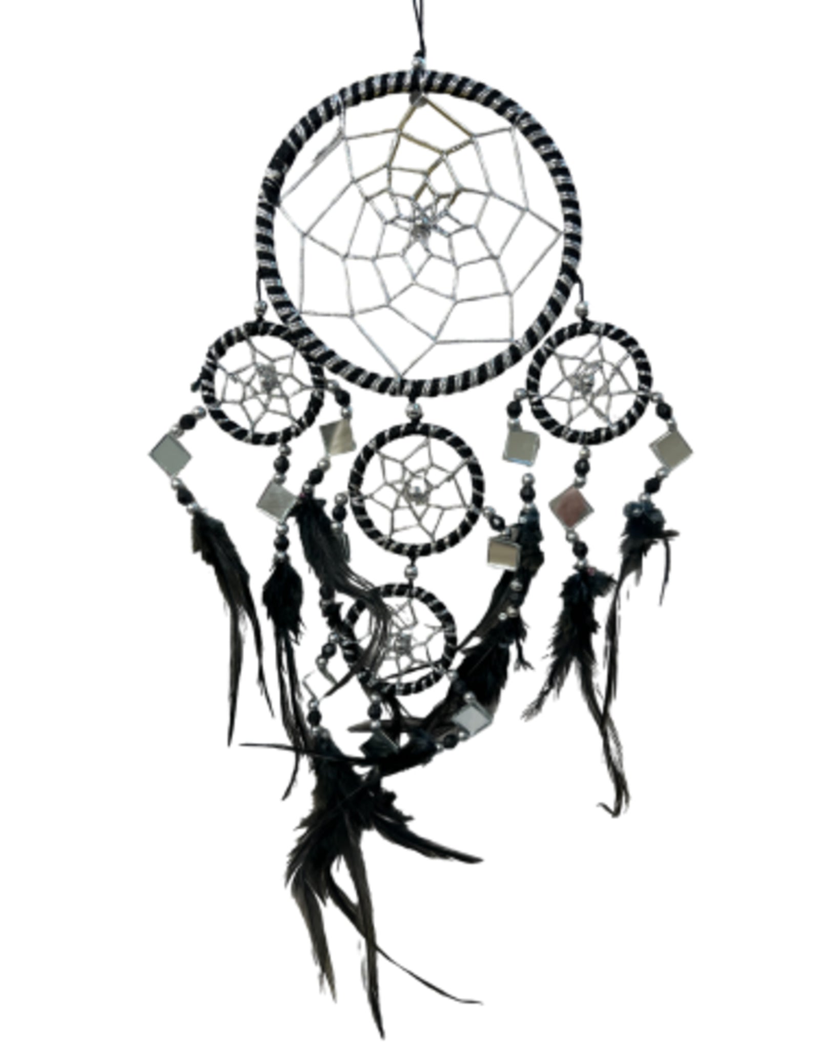 Dromenvanger - Spiegel - 11cm - Zwart - Dreamcatcher