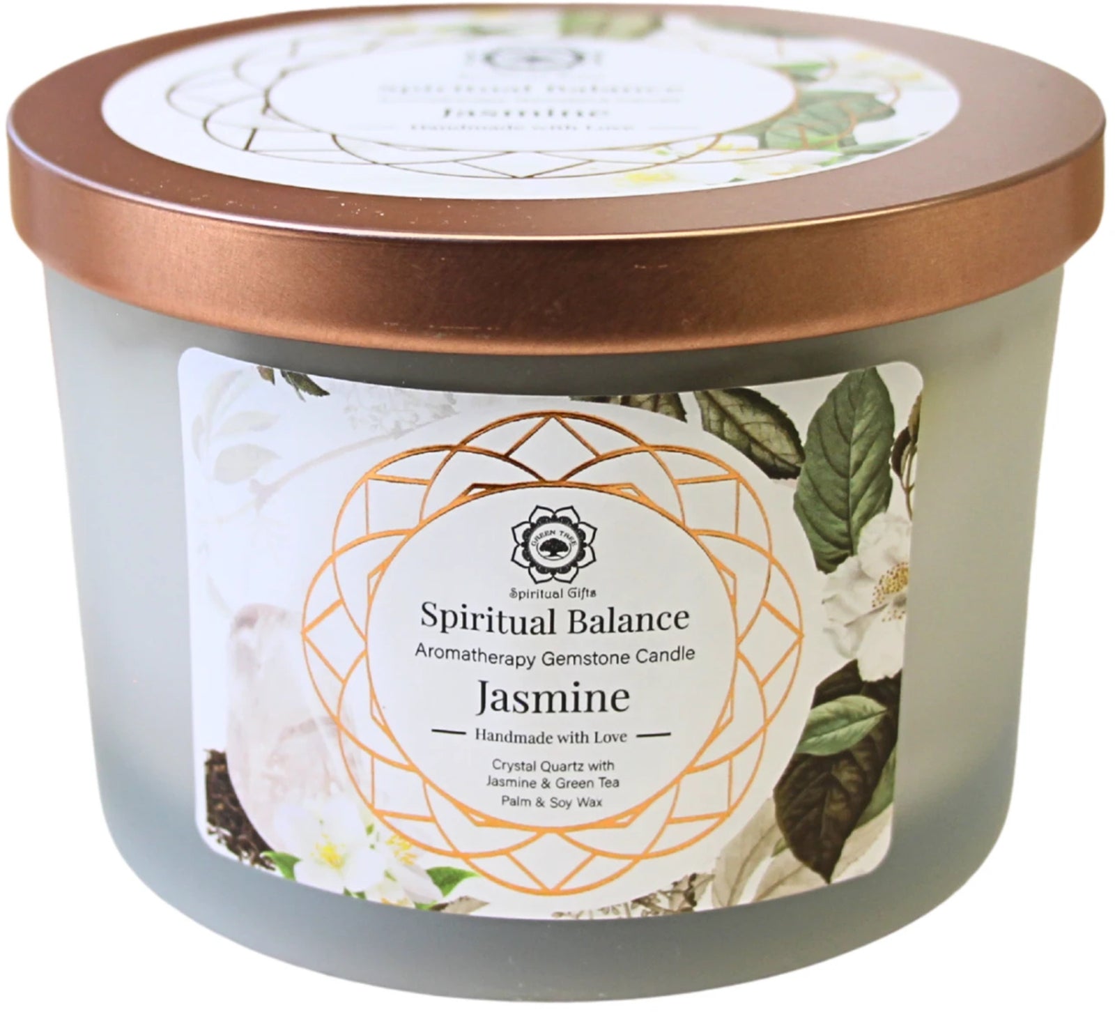 Edelsteen Geurkaars - Spiritual Balance met Bergkristal - Groot