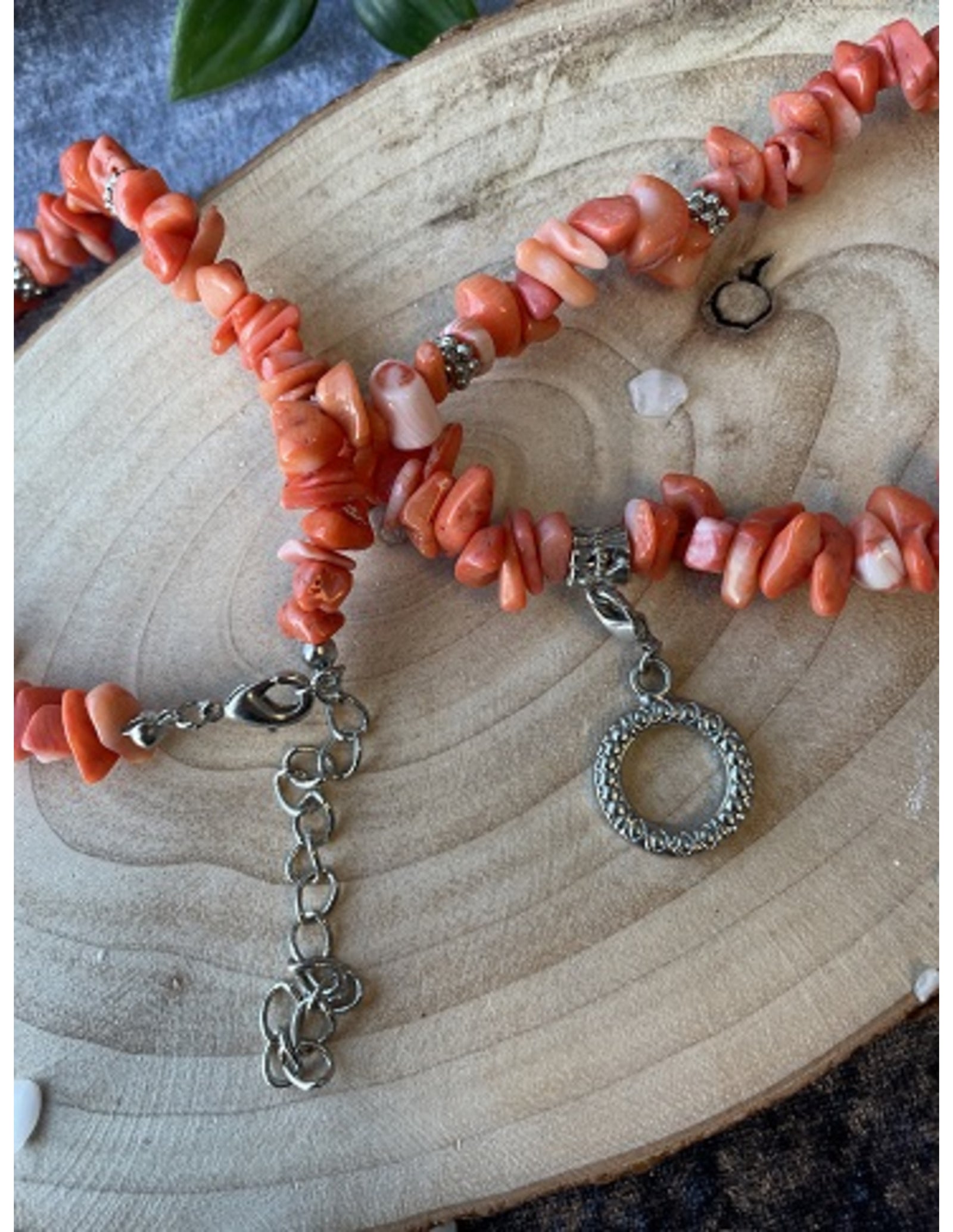 Fashion ketting Koraal licht (imitatie)