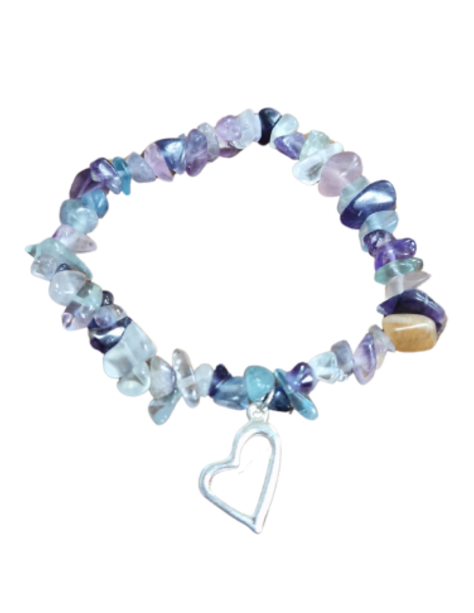 Fluoriet regenboog hart splitarmband