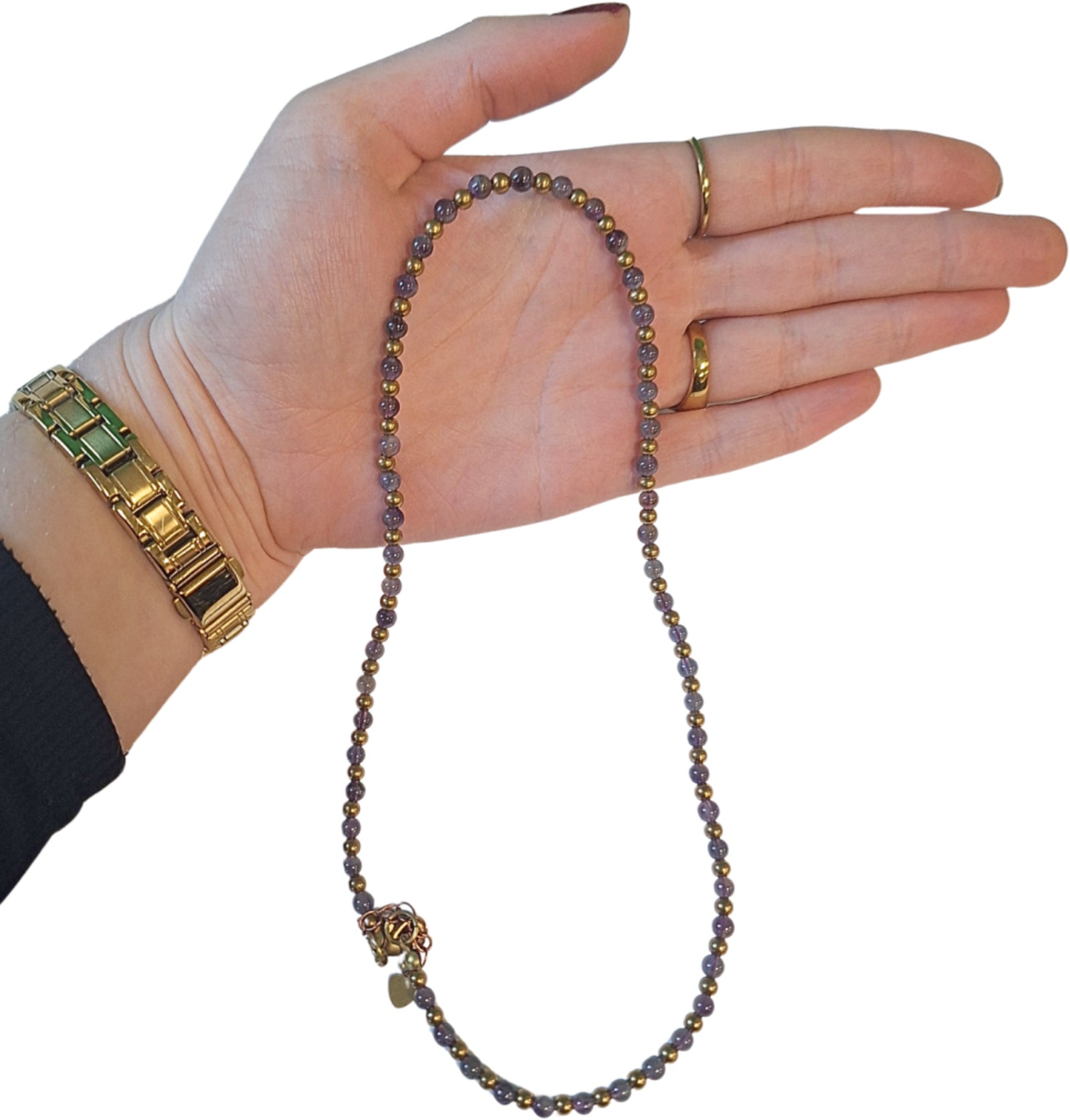 Ibiza love ketting Amethist brons