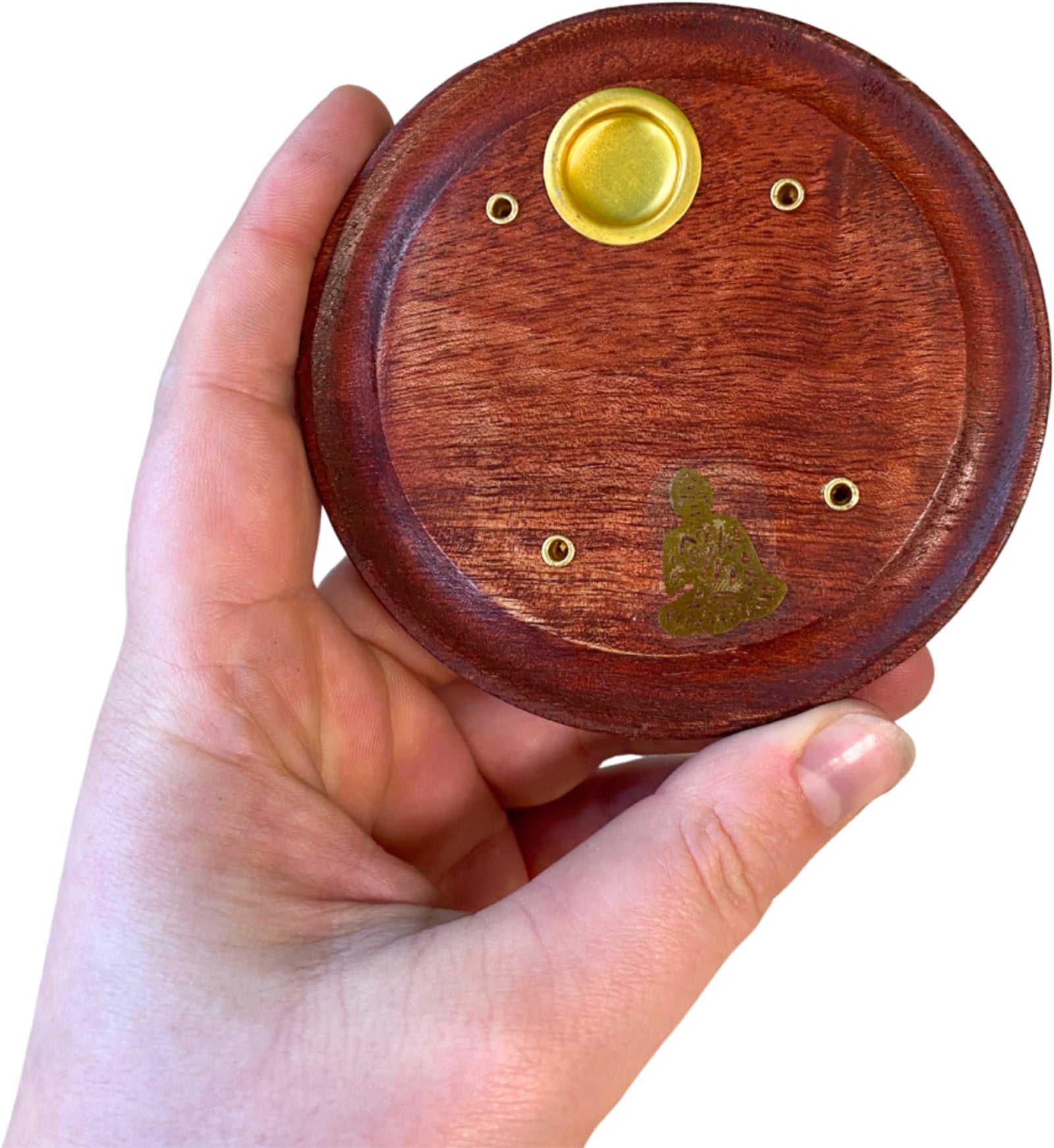 Kegel brander rond met Boeddha - wierook houder