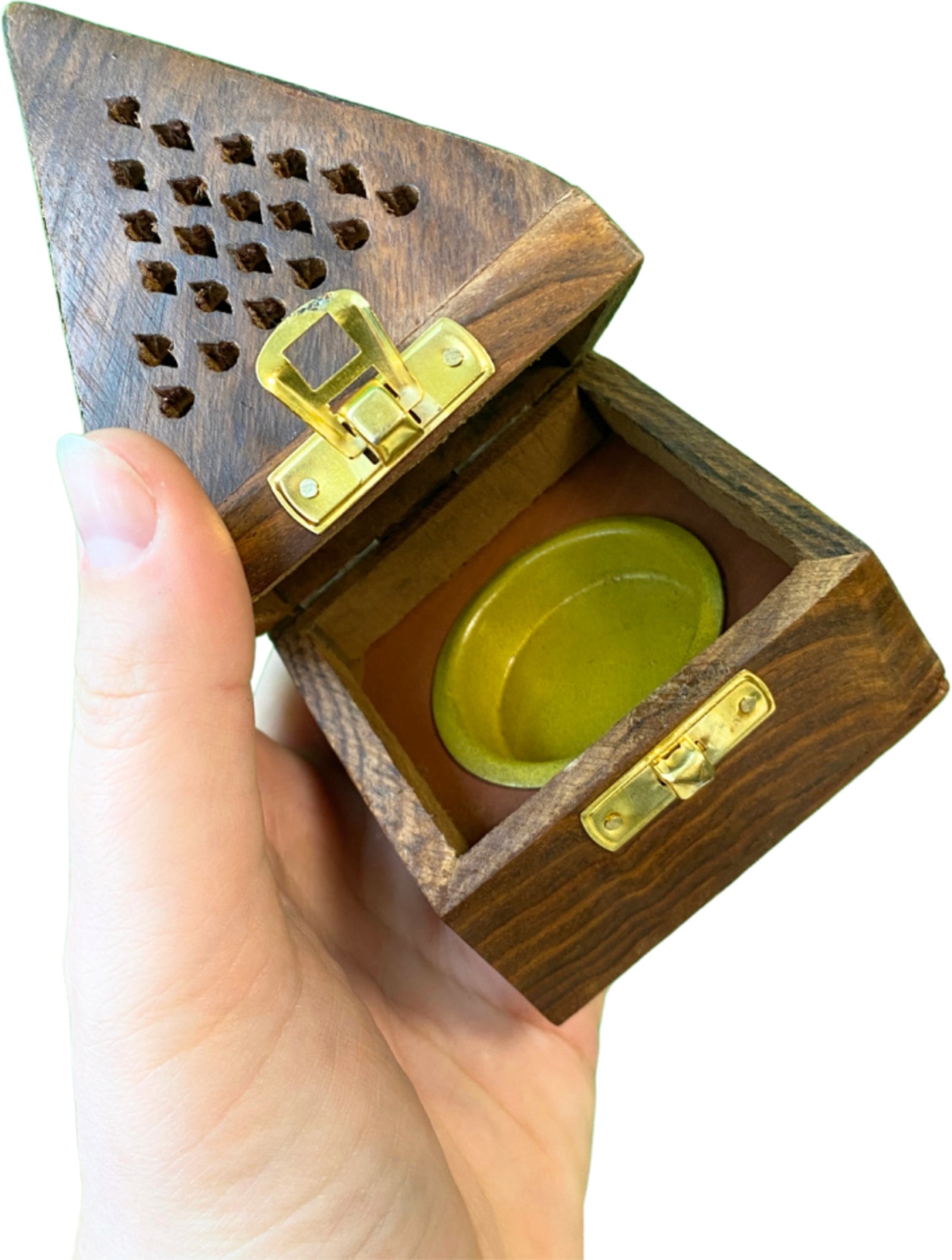 Kegel wierook brander piramide hout - wierook houder