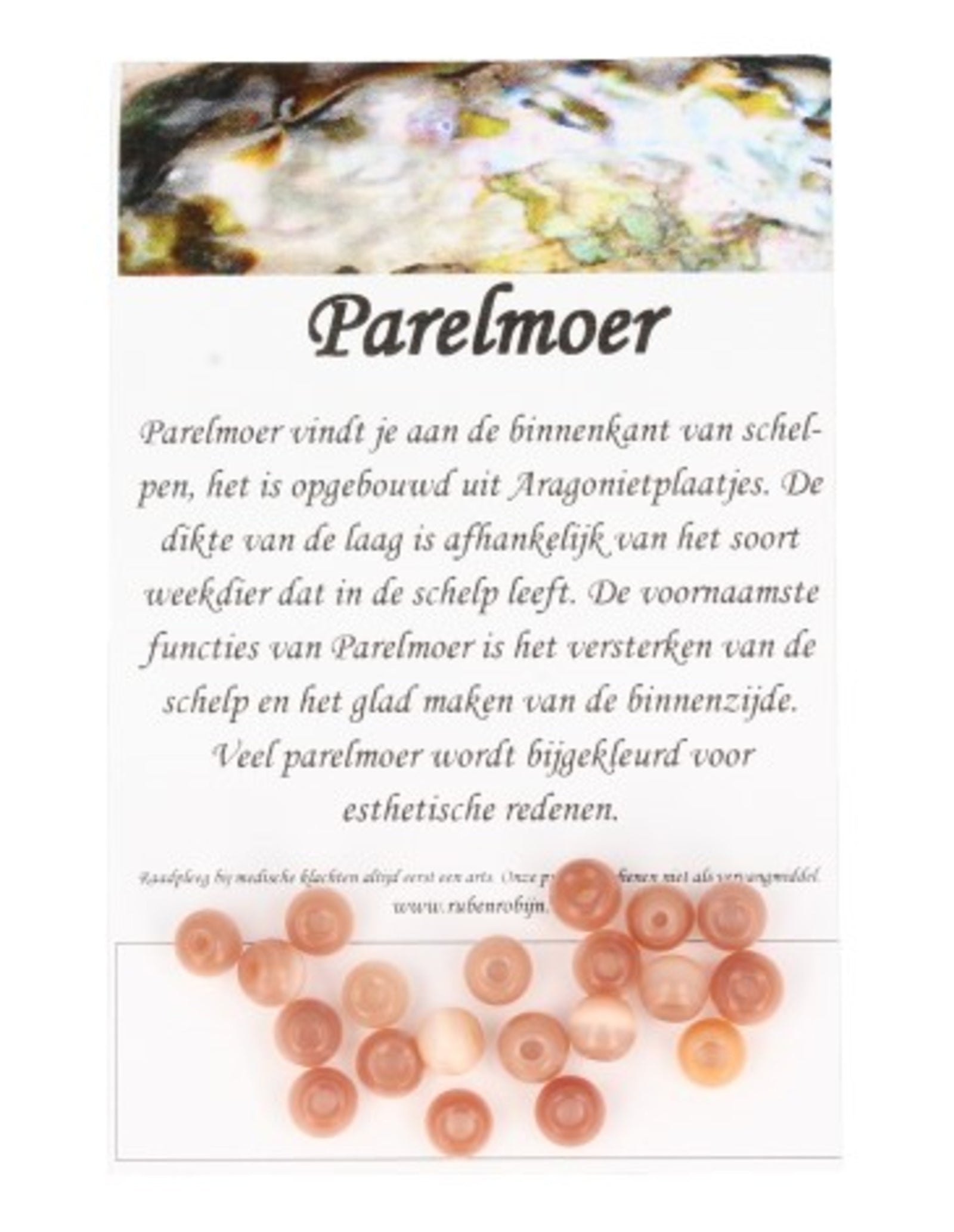Kralen Parelmoer zalm 5 mm - 20 st. (bijgekleurd)