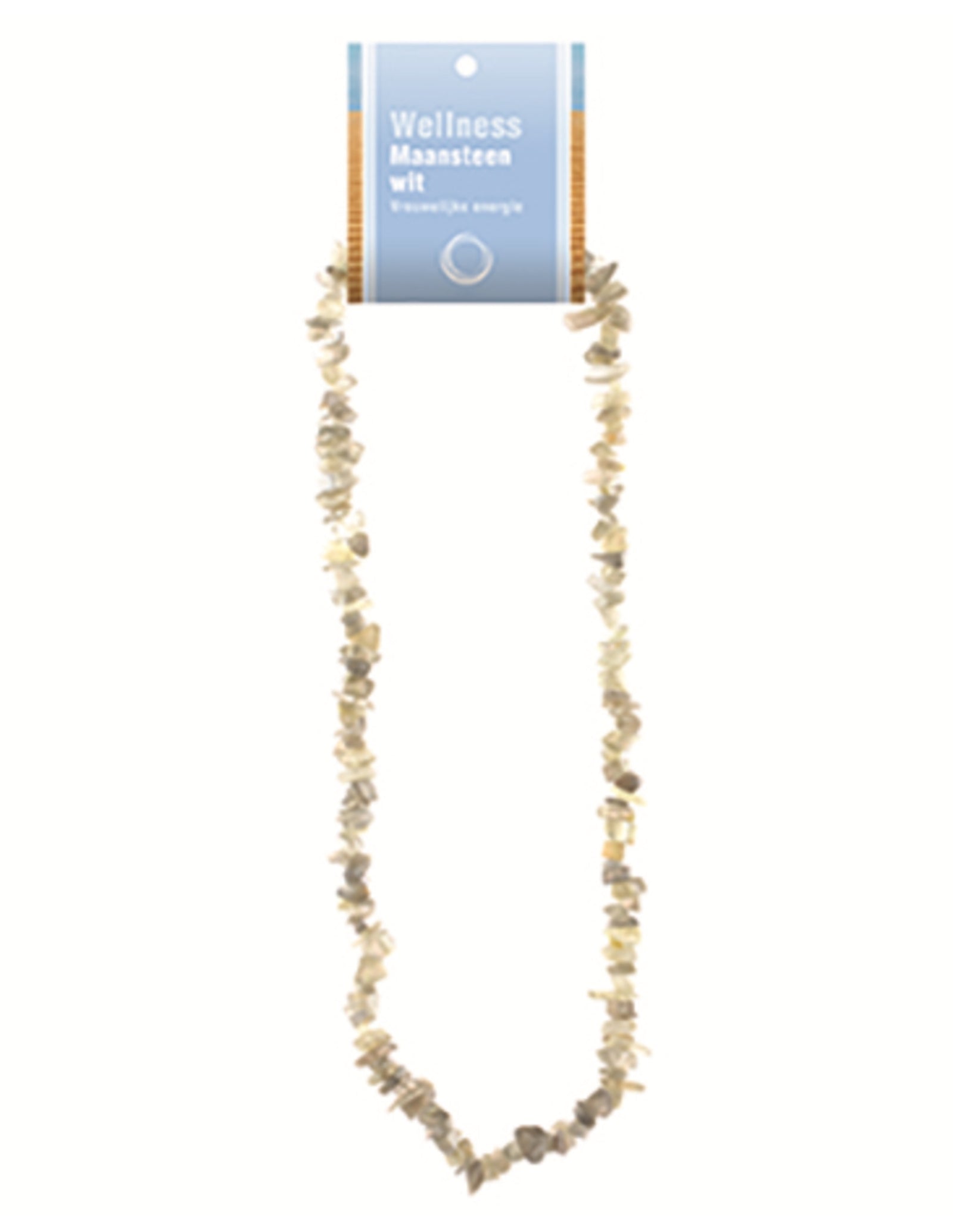 Maansteen wit splitketting + kaart