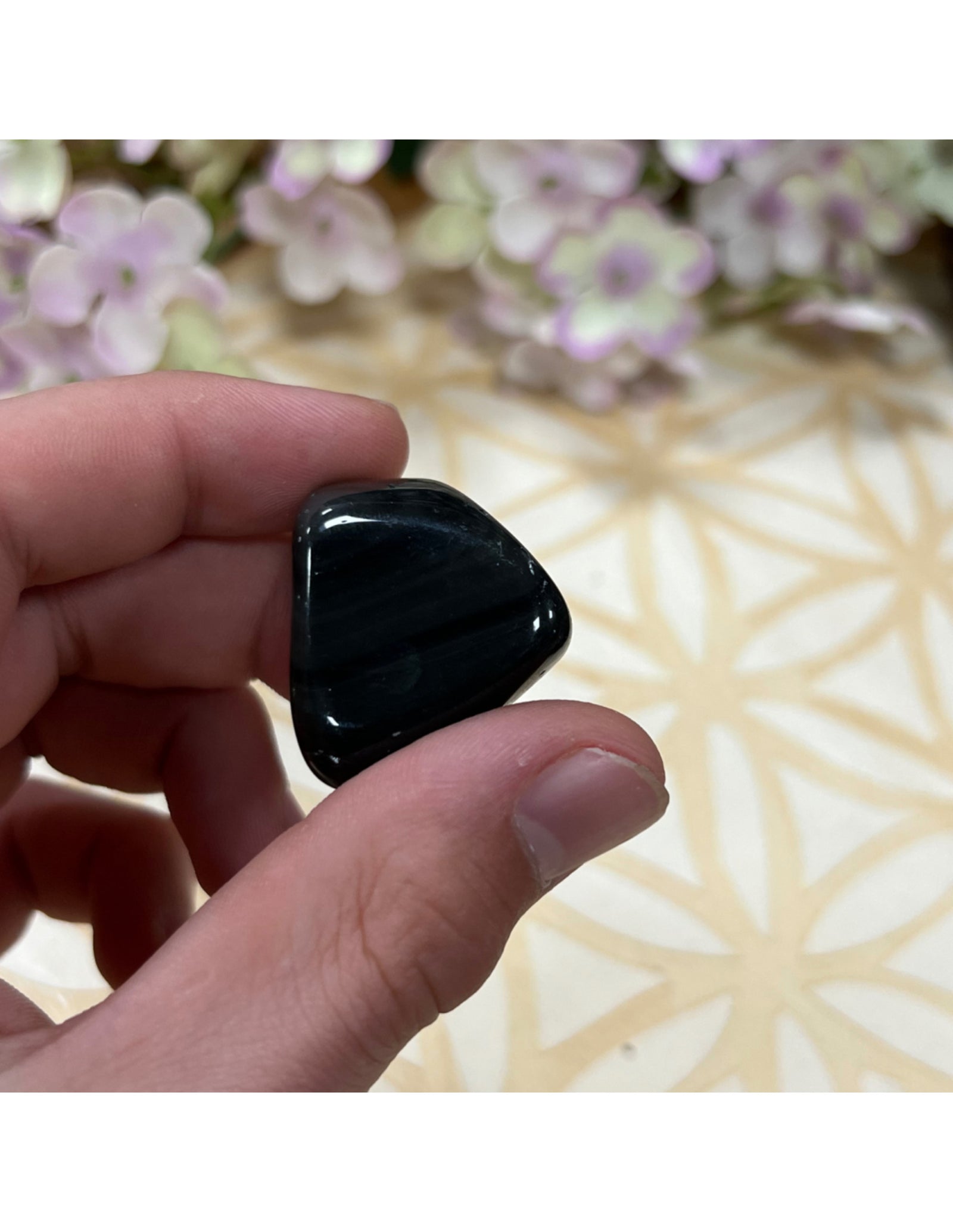 Obsidiaan regenboog trommelstenen 250 gr. (mt3)