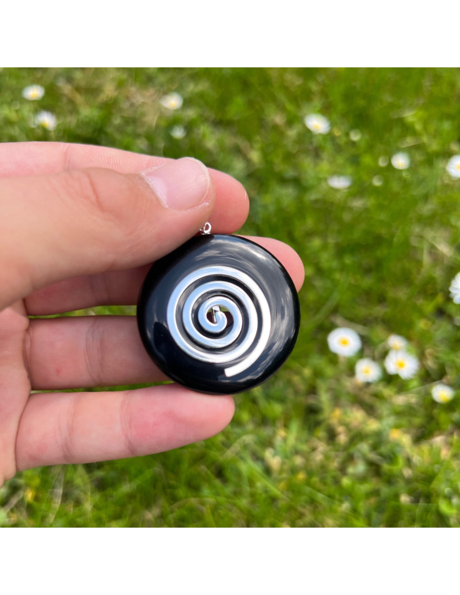 Obsidiaan zwart donut levensspiraal