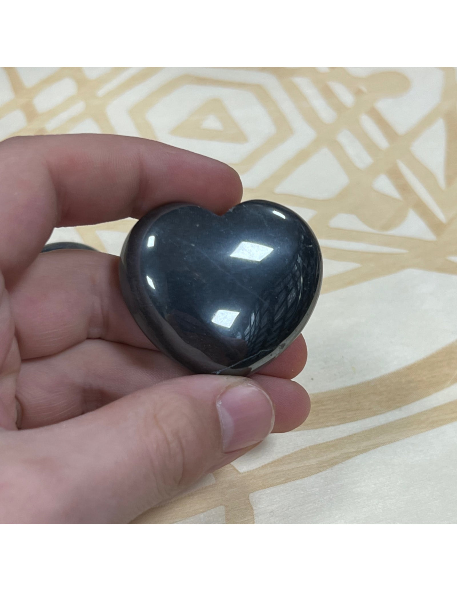 Obsidiaan zwart edelsteen hart 45 mm