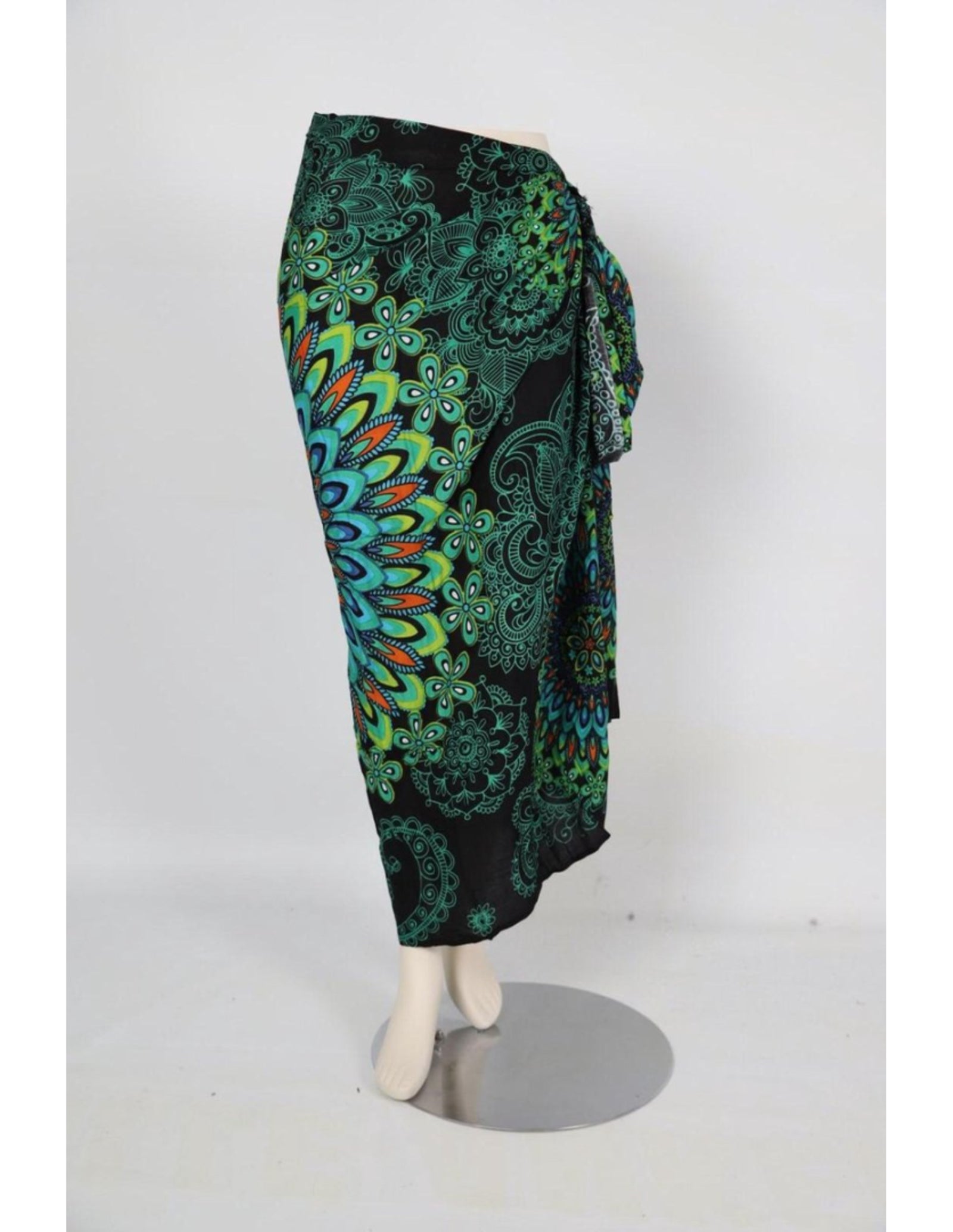 Om Namaste Sarong - 427 - Bloemrijke Mandala - donker groen