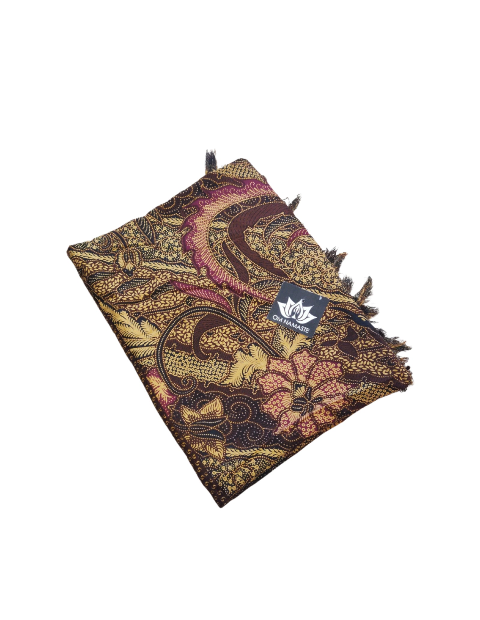 Om Namaste Sarong - 626 - Batik Vuurvogels - bruin & paars