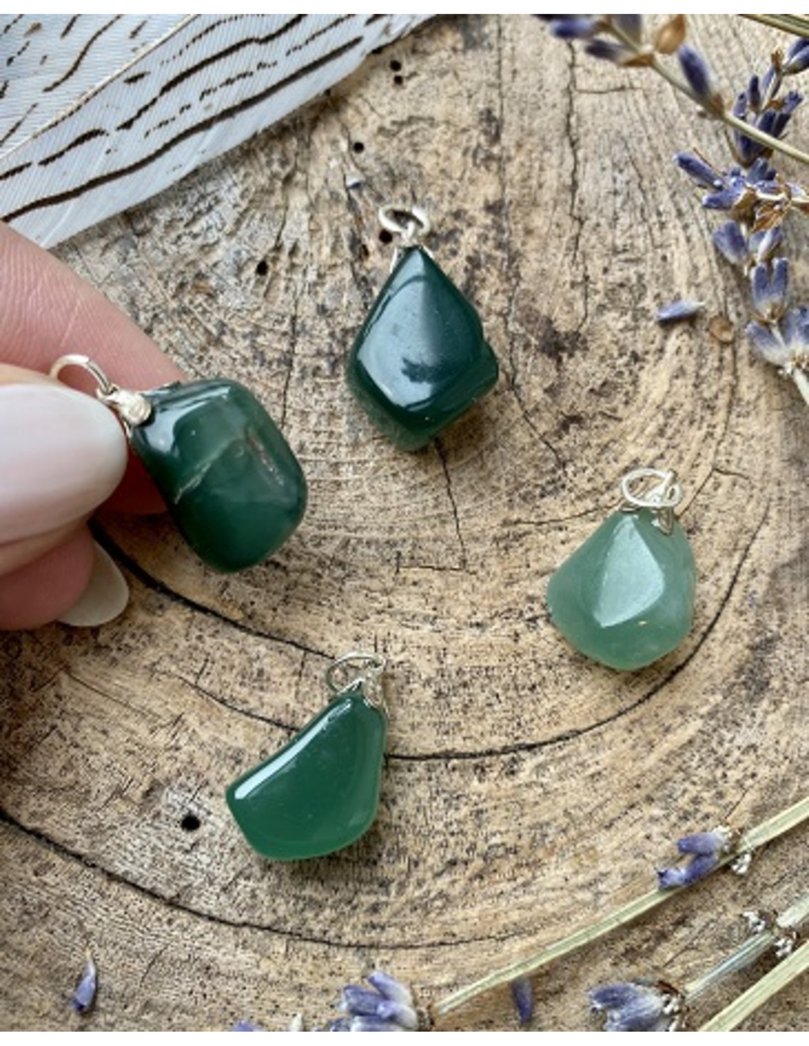 Onyx groen edelsteen hanger