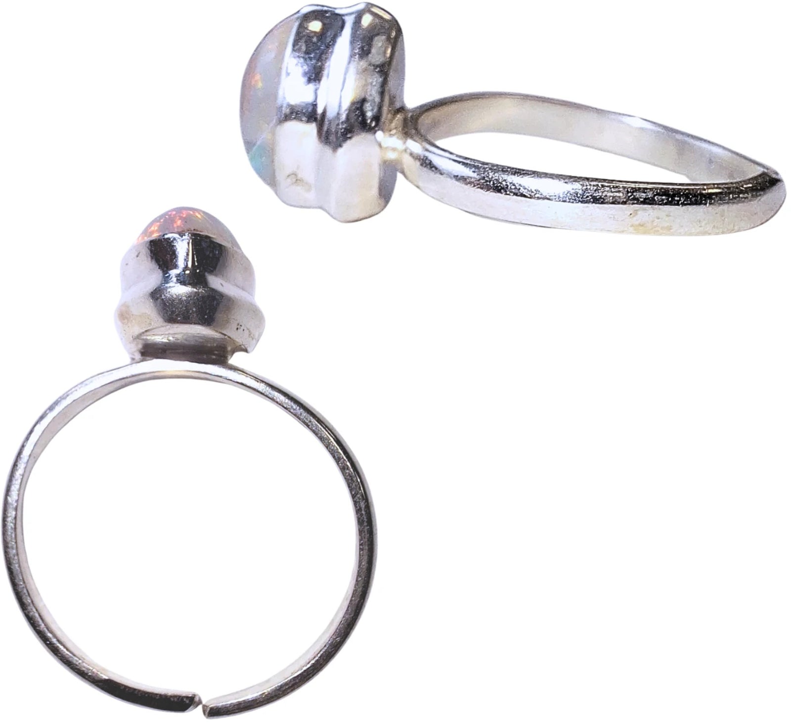 Opaal ring zilver druppel (verstelbaar)