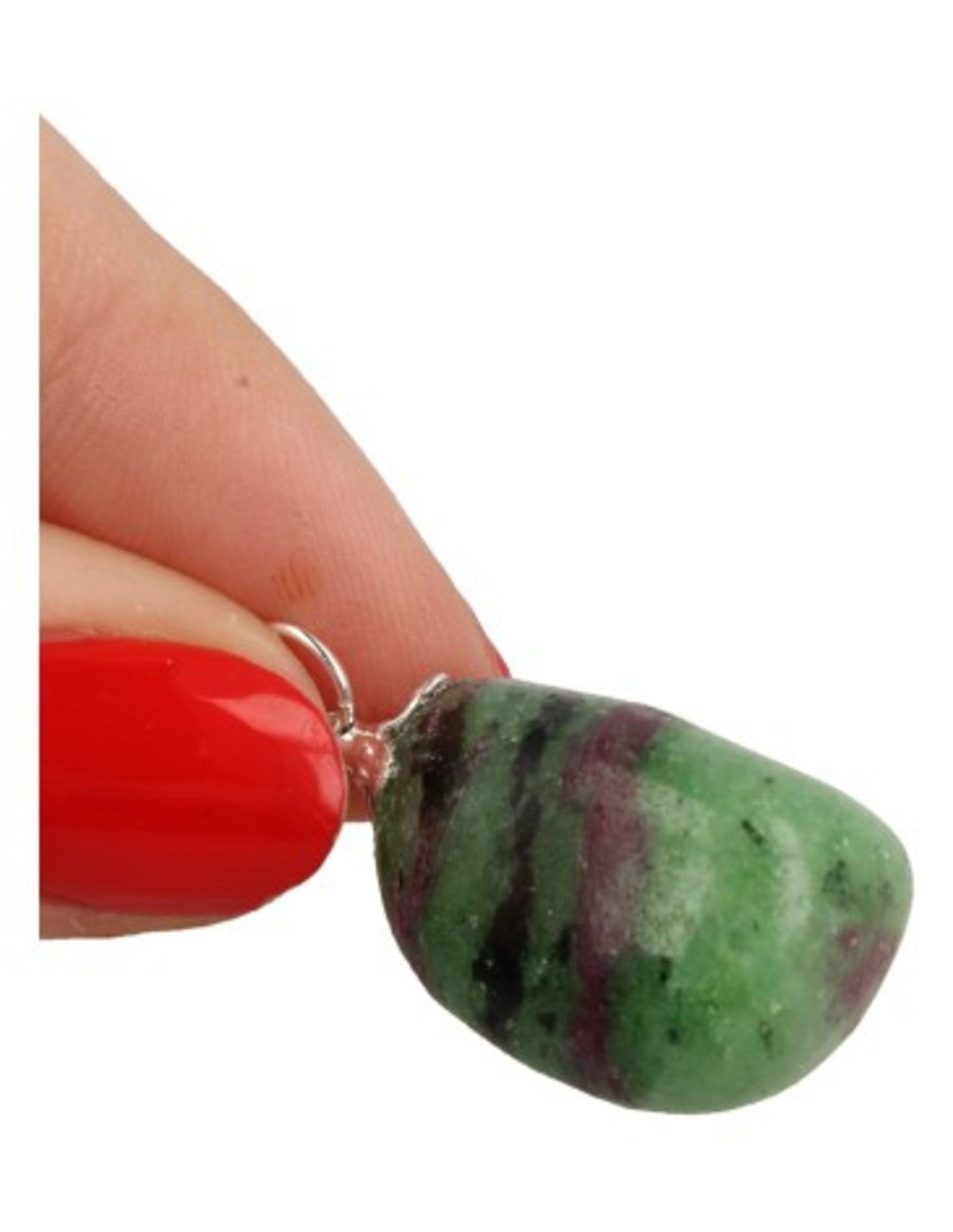 Robijn in Zoisiet edelsteen hanger