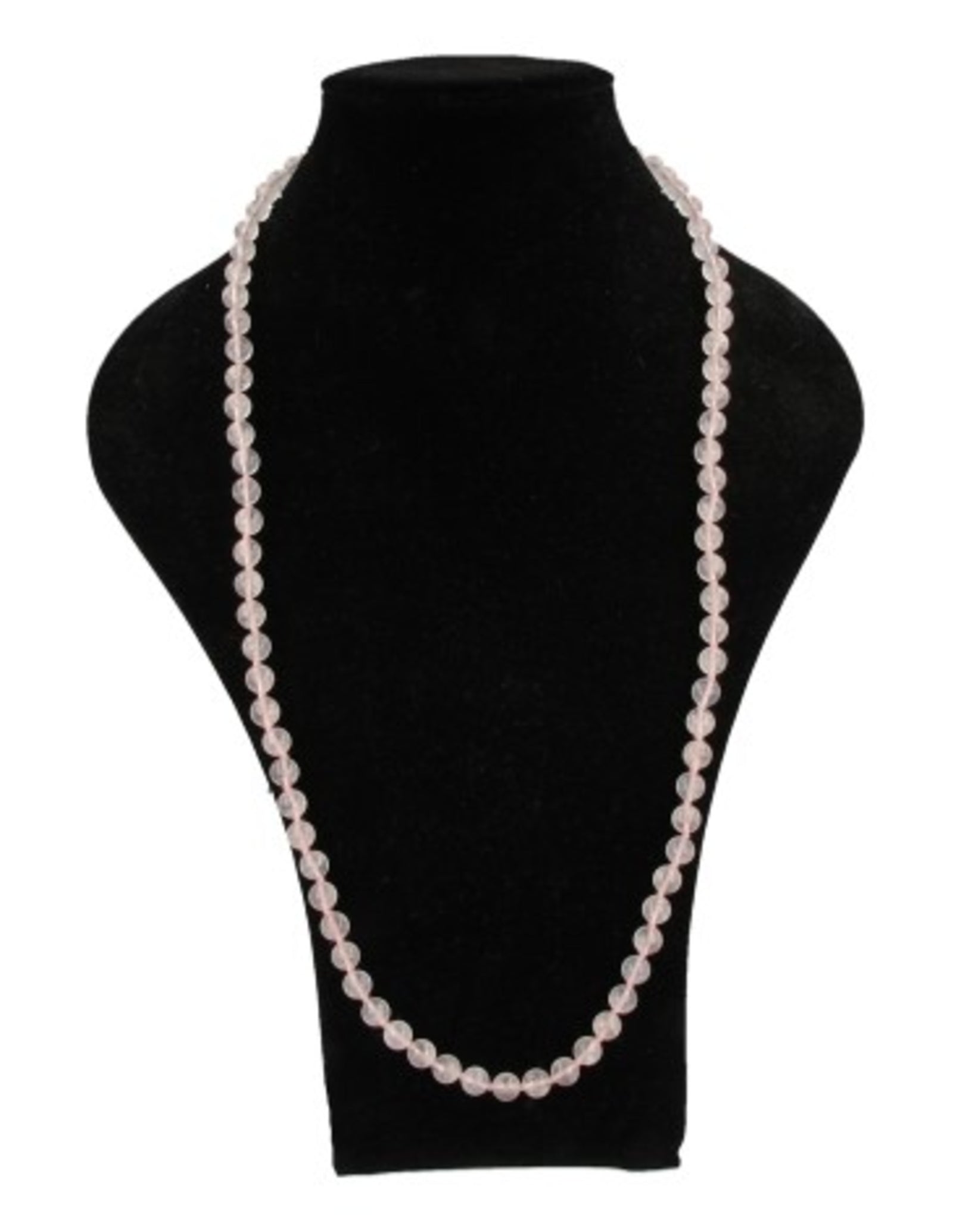 Roze kwarts 8mm kralen ketting 80 cm