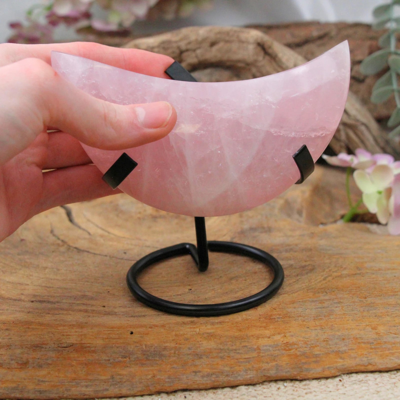 Roze kwarts maan op standaard nr.07