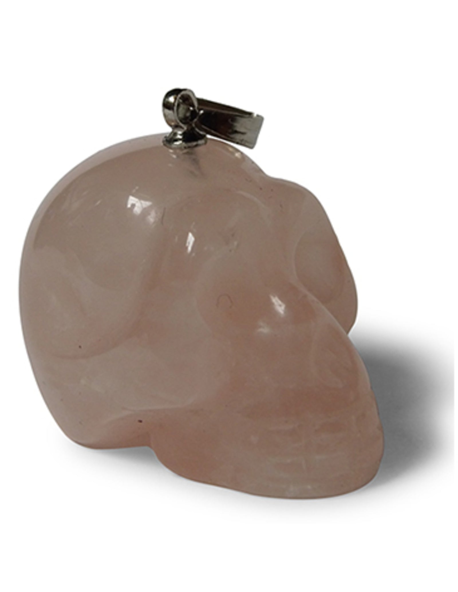 Roze kwarts schedelhanger aan koord