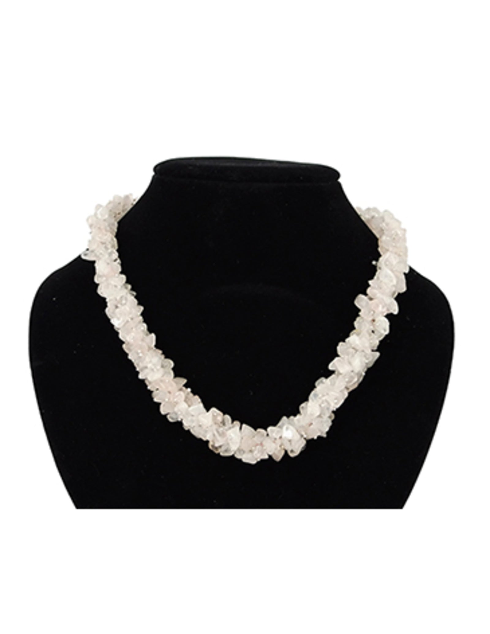 Roze kwarts splitketting cluster