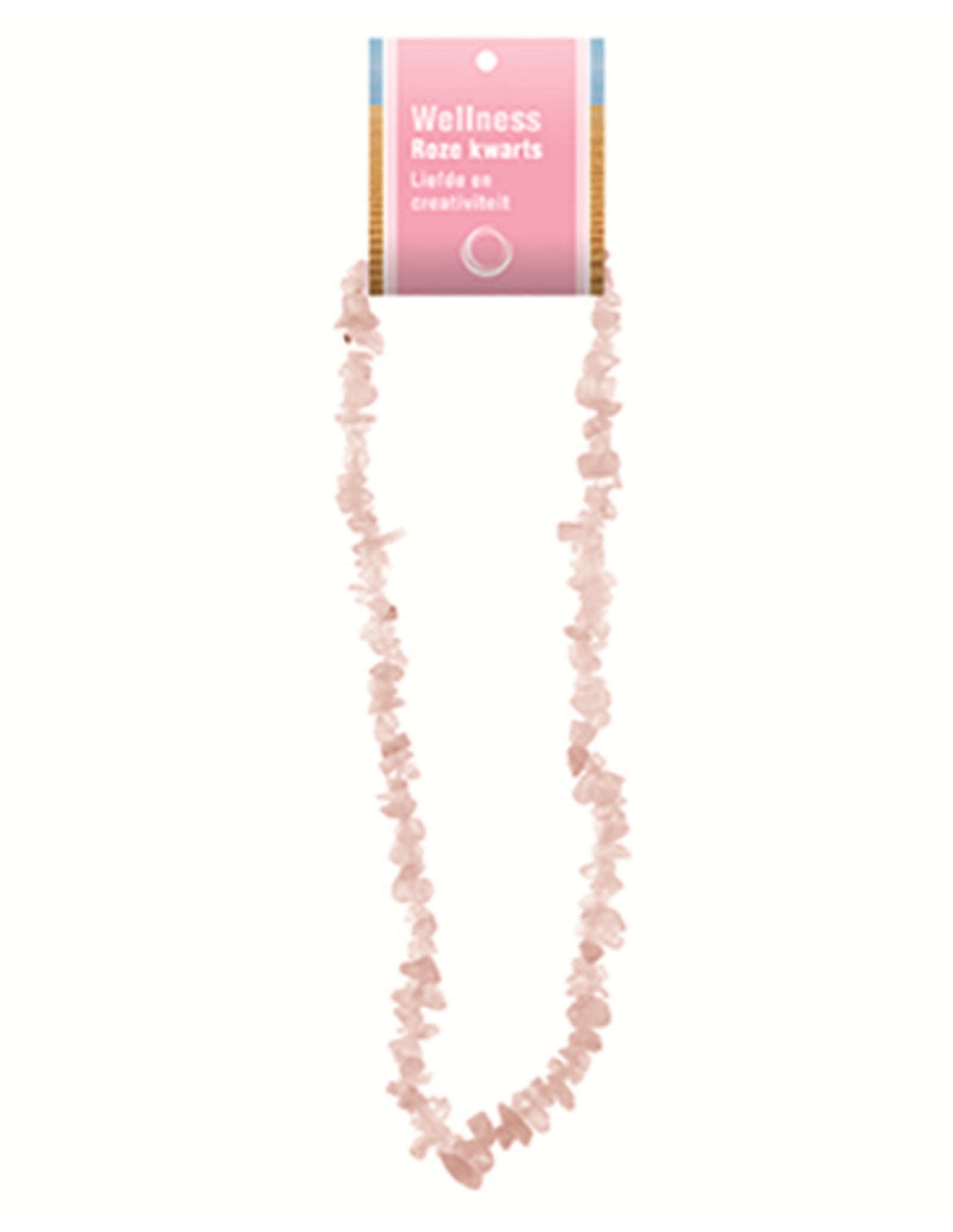 Roze kwarts splitketting + kaart