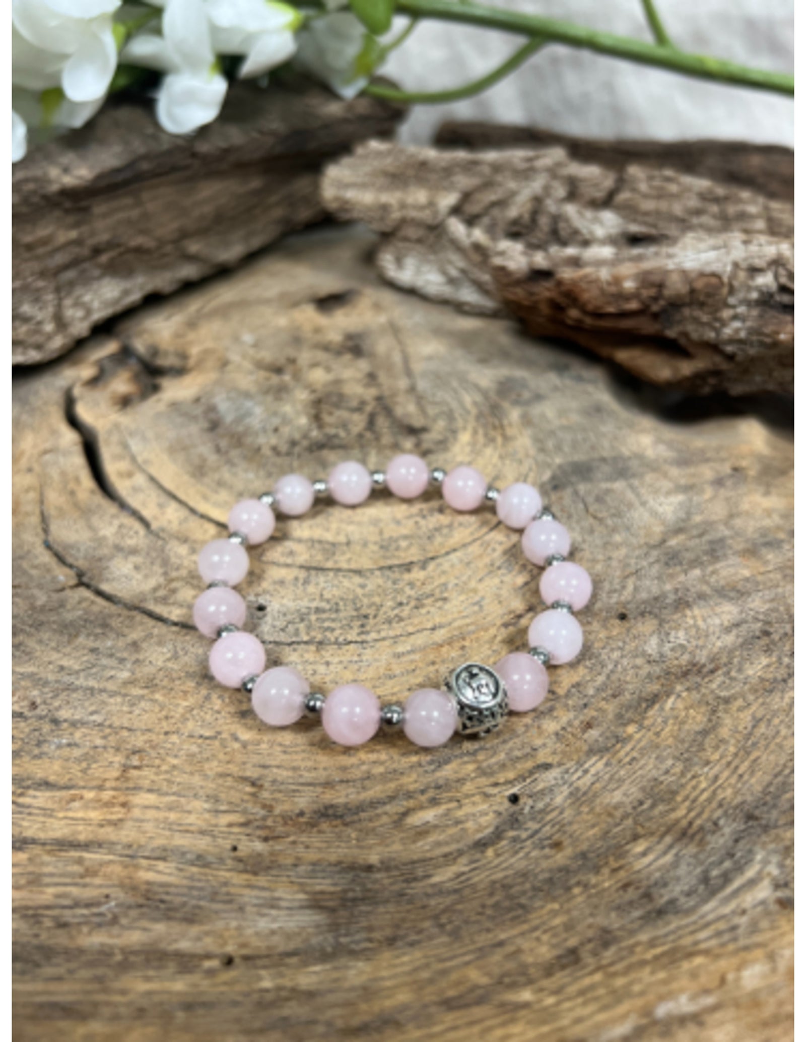 Roze kwarts sterrenbeeld armband - Stier
