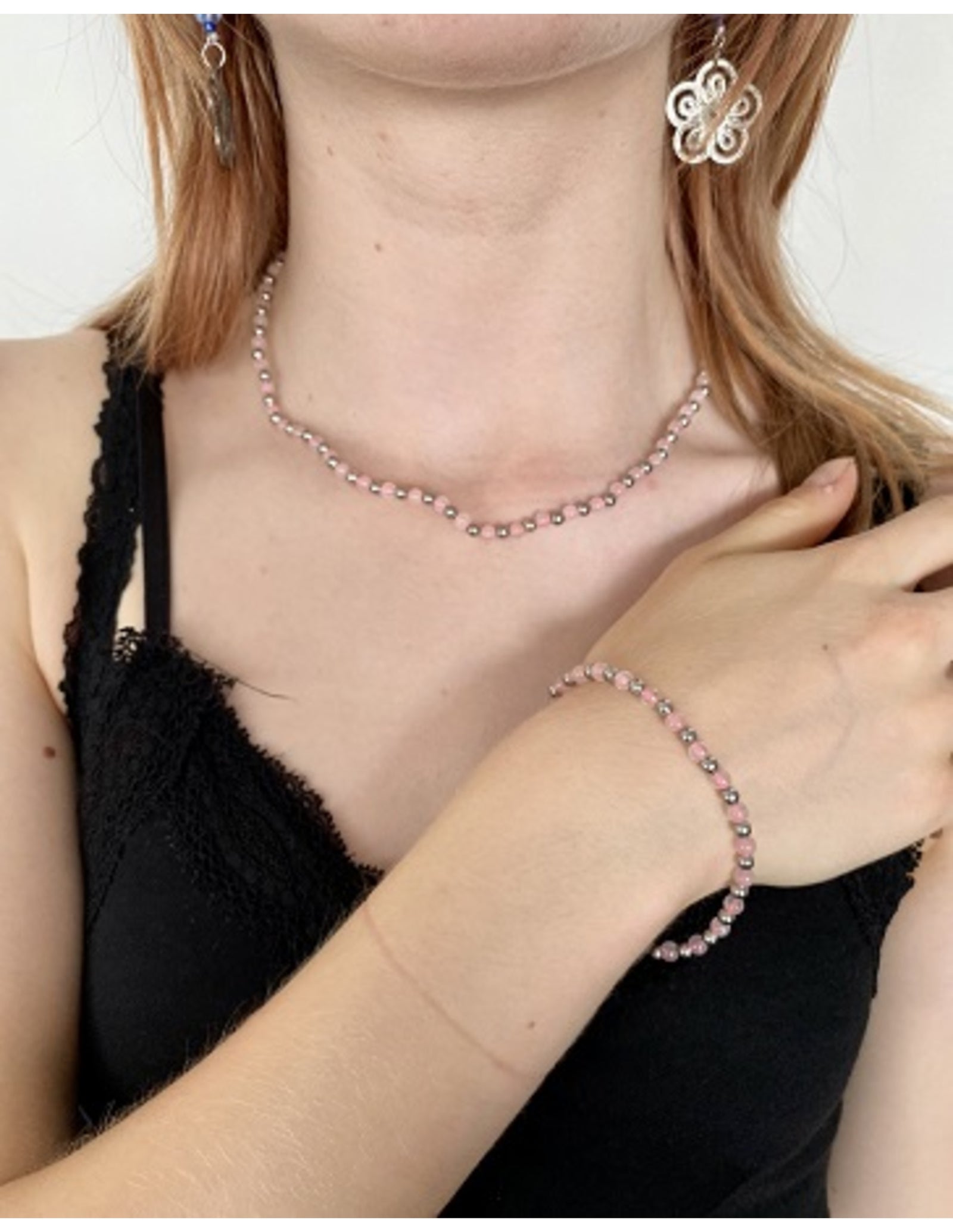 Rozenkwarts Ibiza love armband