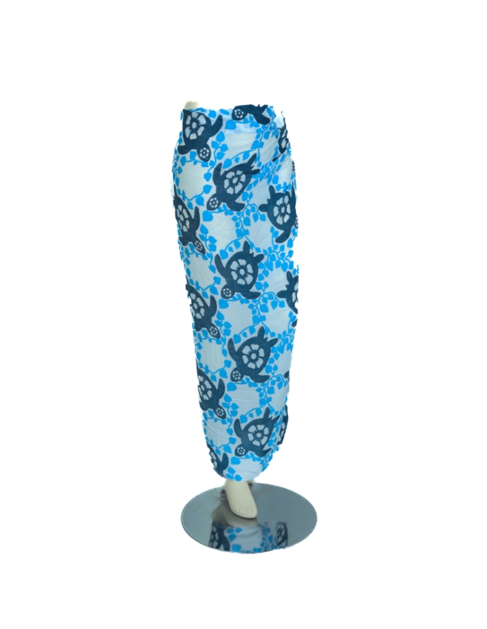 Sarong - 617 - schildpadden - blauw van Om Namaste - Pareo Saunadoek Wikkeljurk