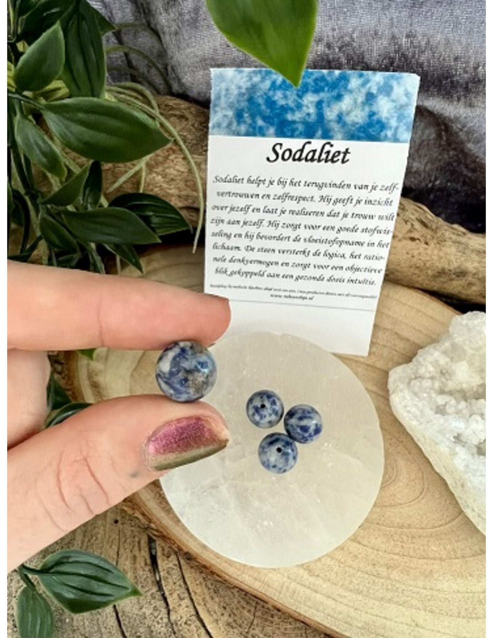 Sodaliet kralen 12 mm - 4 st.