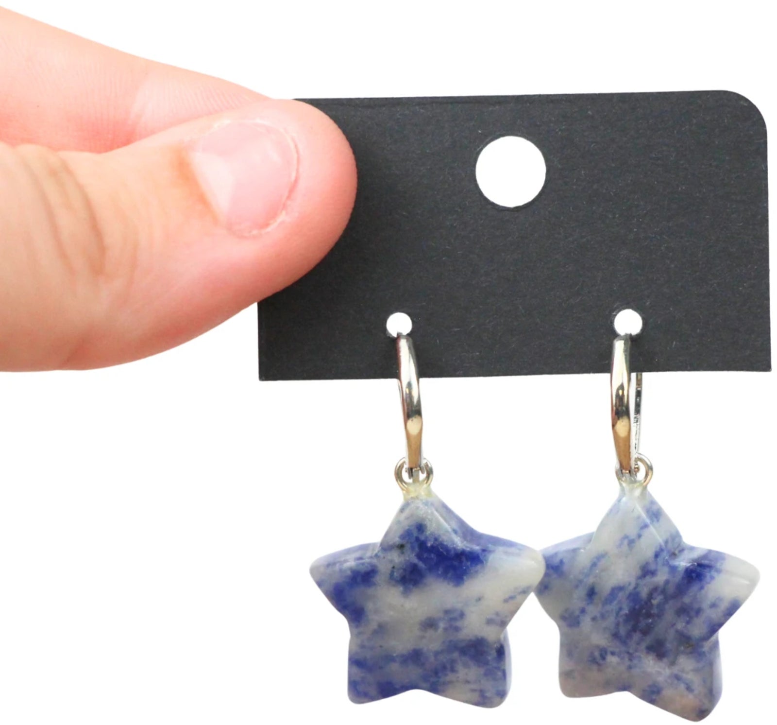 Sodaliet ster oorbellen - fashion jewelry
