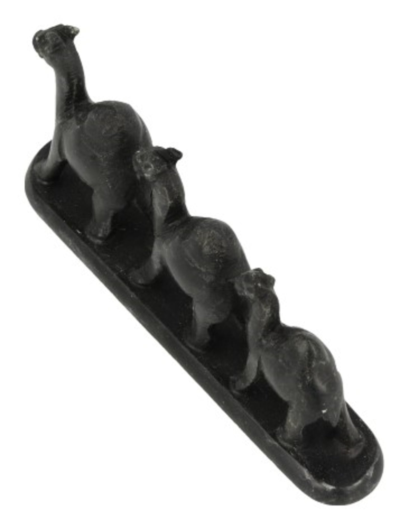 Speksteen 3 kamelen op strip 10 cm zwart