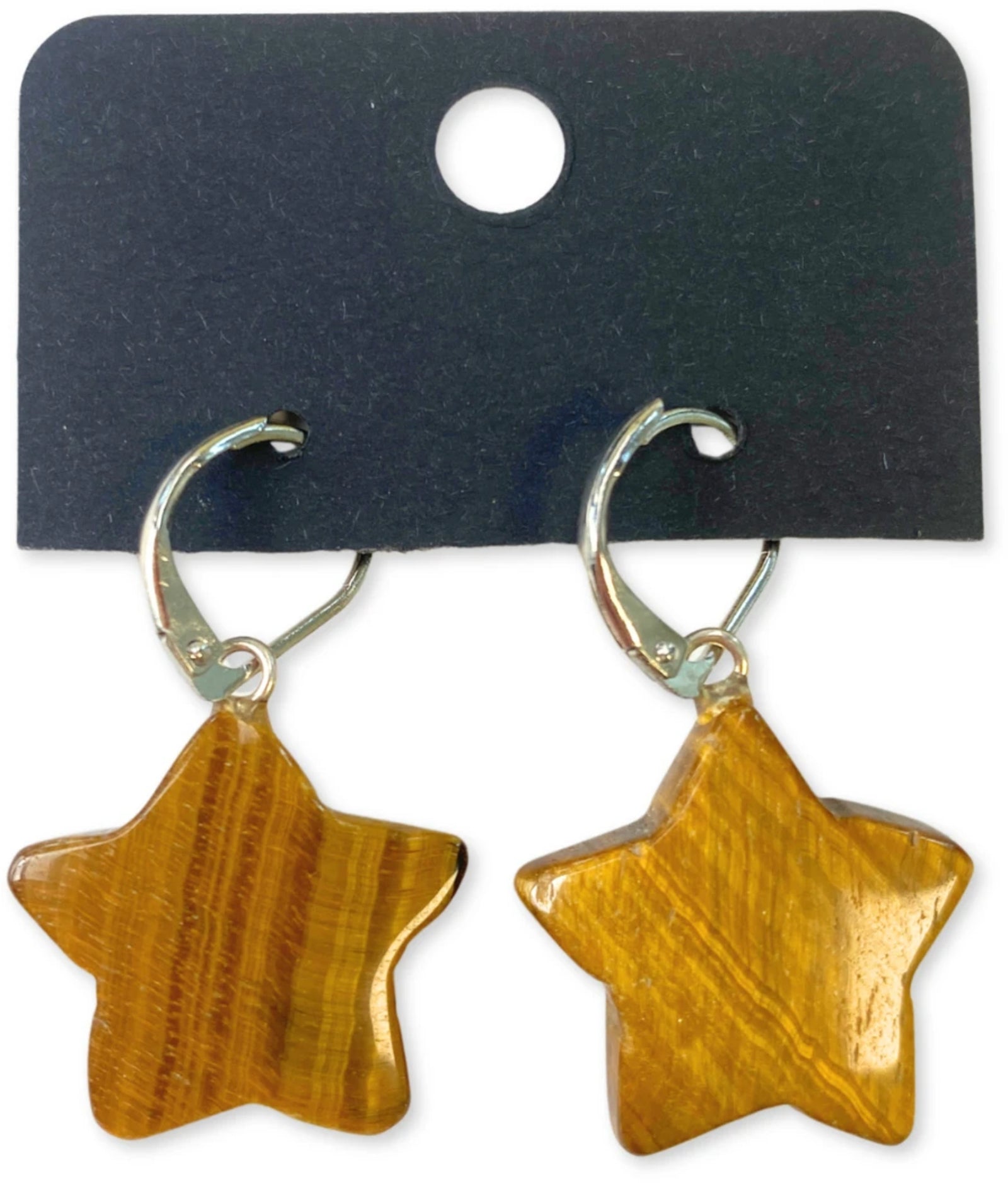 Tijgeroog ster oorbellen - fashion jewelry