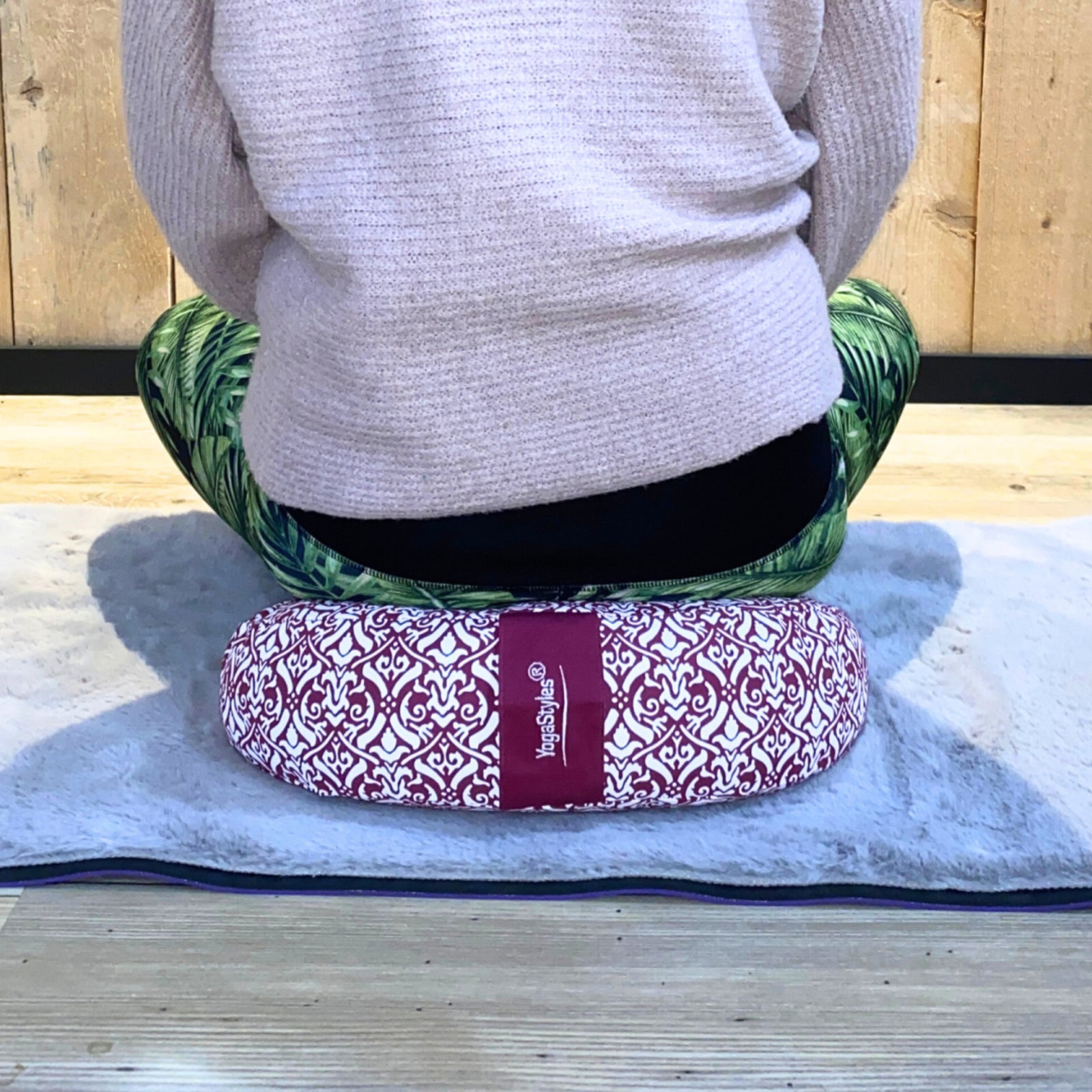 YogaStyles meditatiekussen design moon paars - halve maan