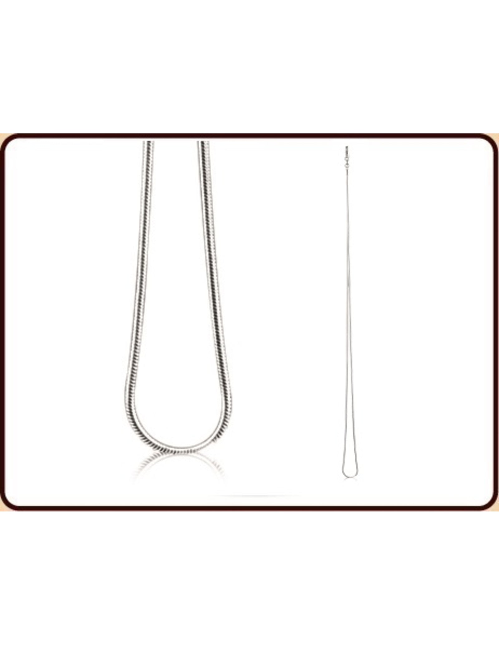 Zilveren collier snake 45 cm los