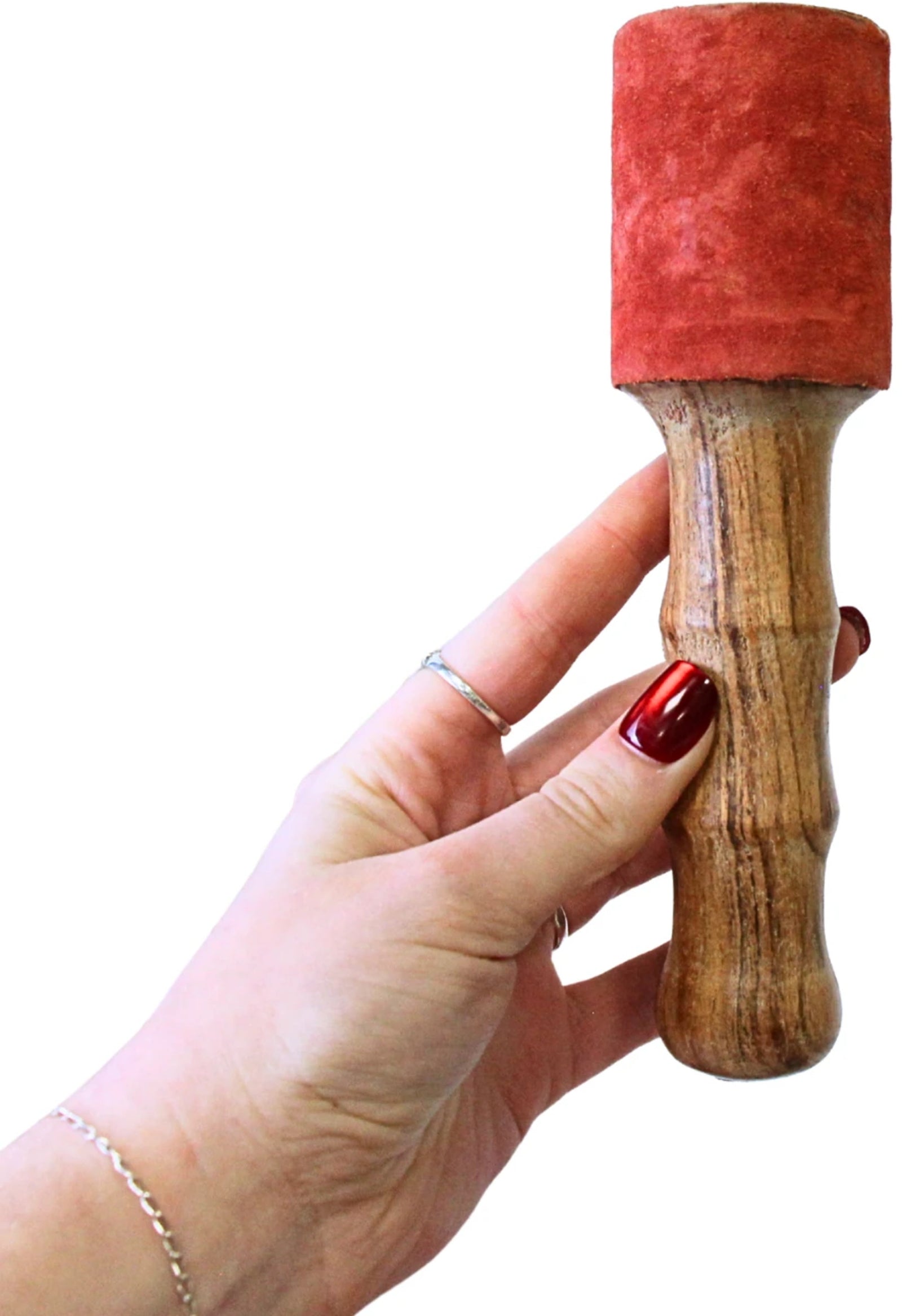 Aanslagstok leer rood 4,5 - 5 cm (nr13)