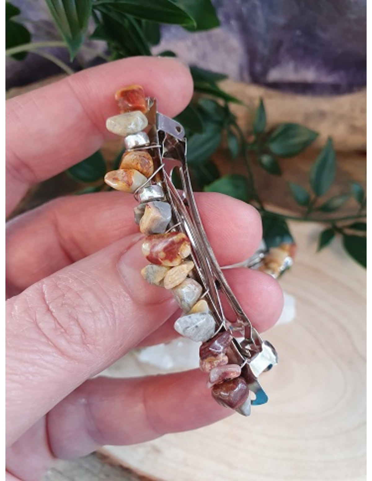 Agaat crazy lace haarclip
