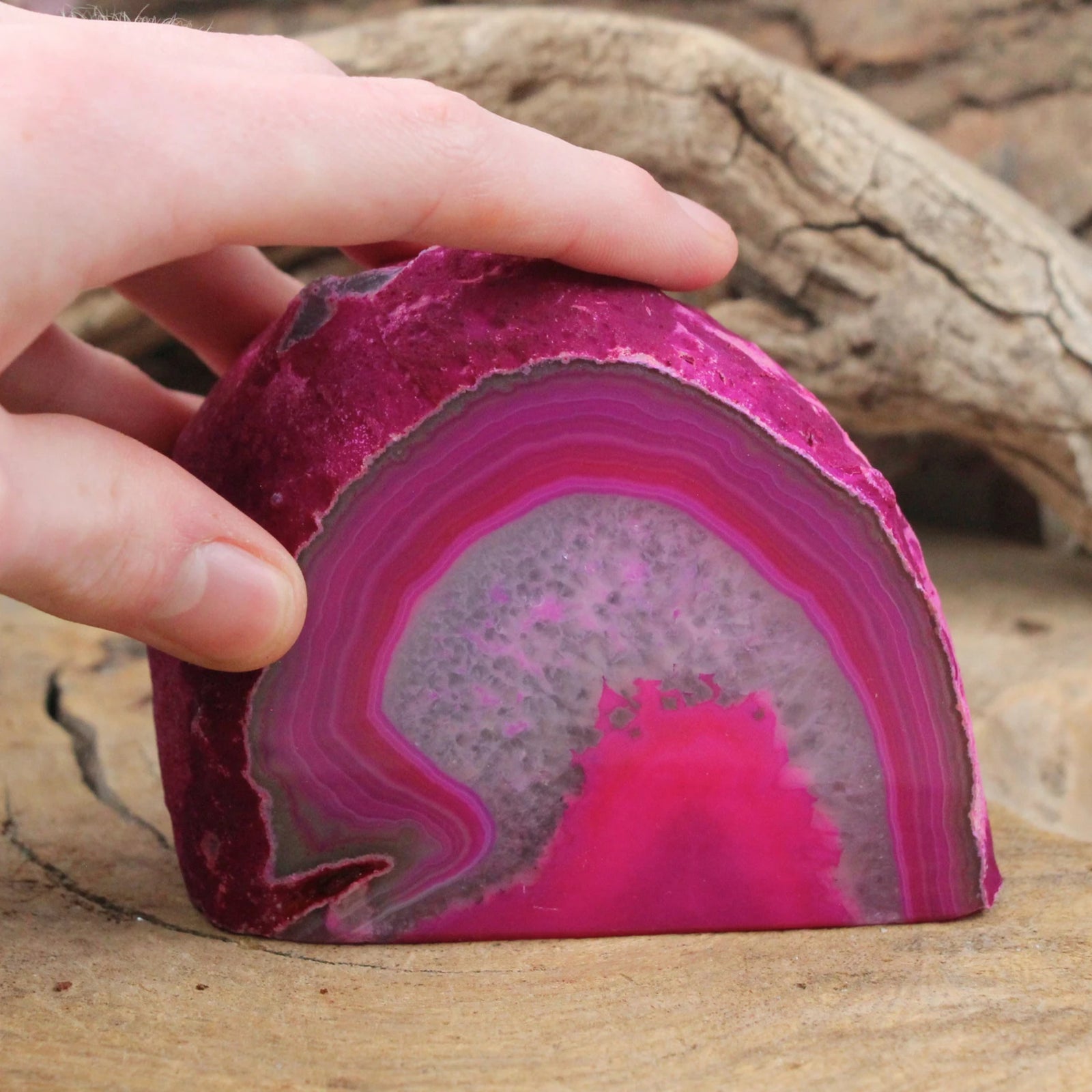 Agaat einden roze (gekleurd) nr.20